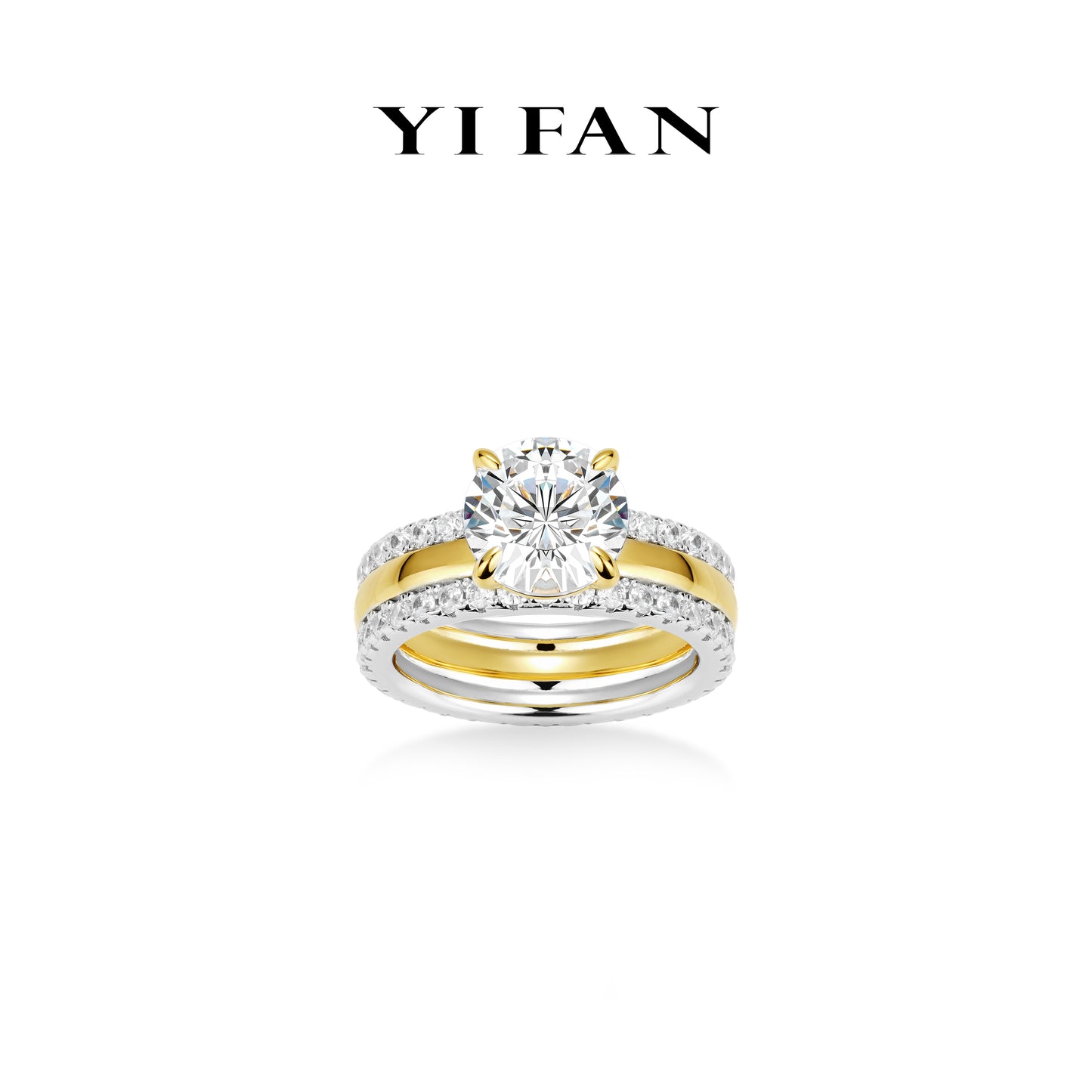 Wedding collection: Modern "Brilliant Heart lover" detailed Engagement/Wedding Ring #1849