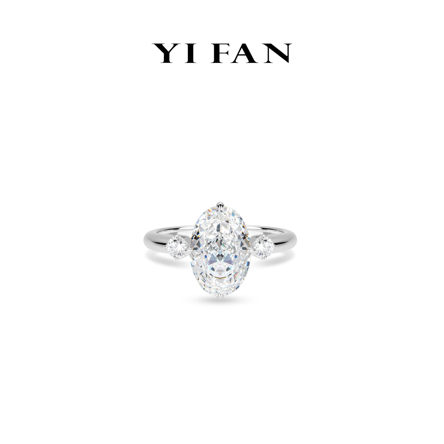 Wedding collection: D color Brilliant&Icy-cut "Modern 3 stones Rock" Engagement/Wedding Ring #1937