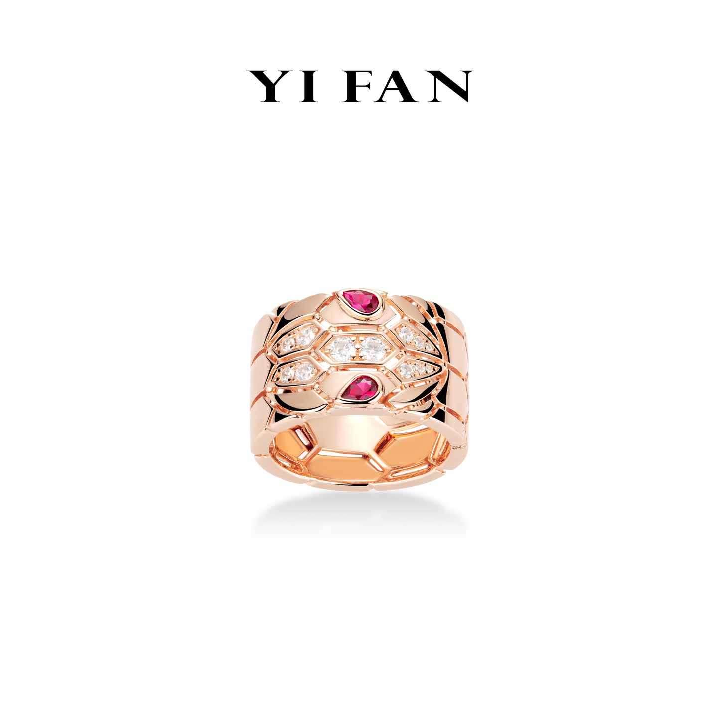 Limited Animal collection: Luxury "Red eyed Spirit serpent" detailed Wide band Ring #1951 #05011