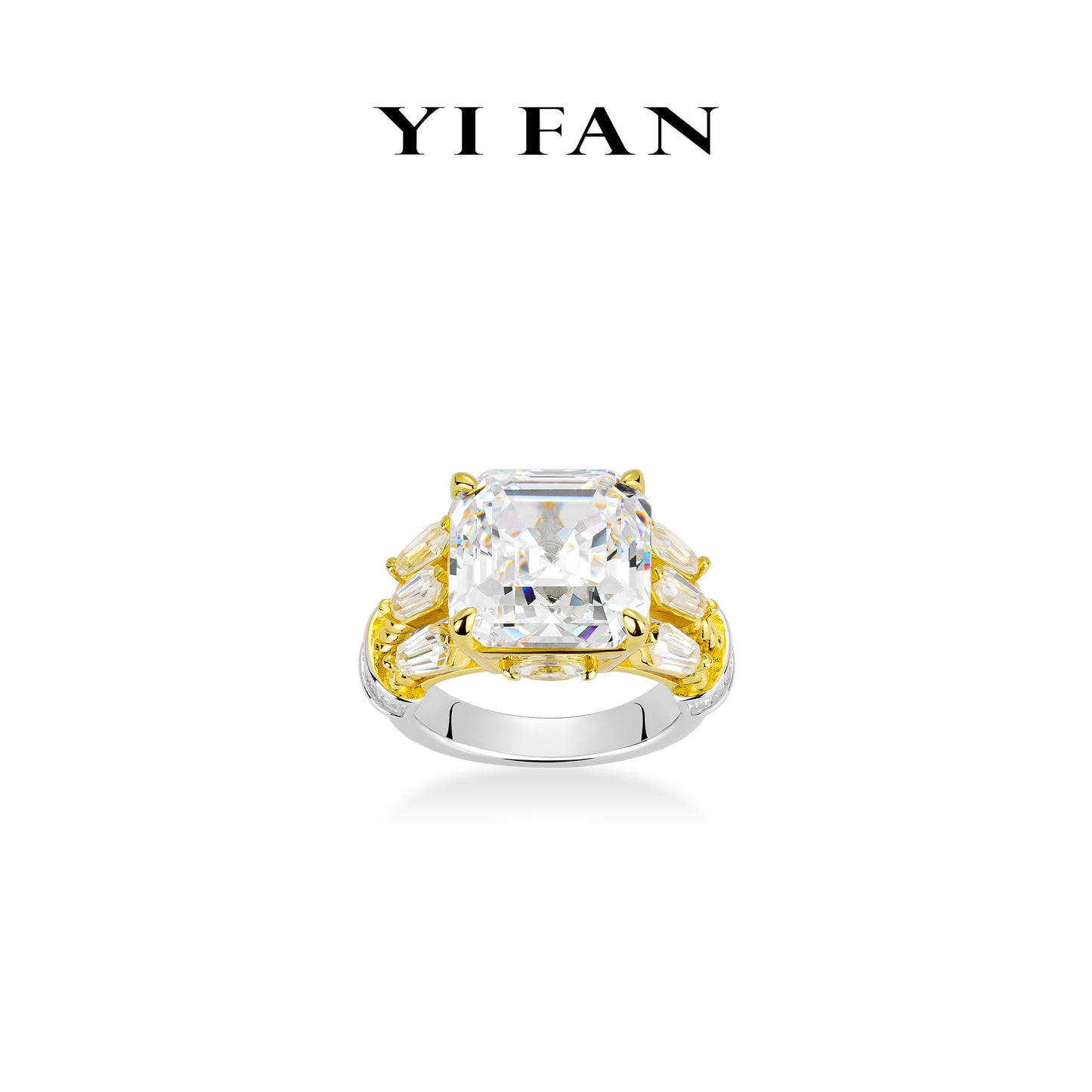 Golden time collection: Modern "Luxury Asscher-cut” Big Rings #1967