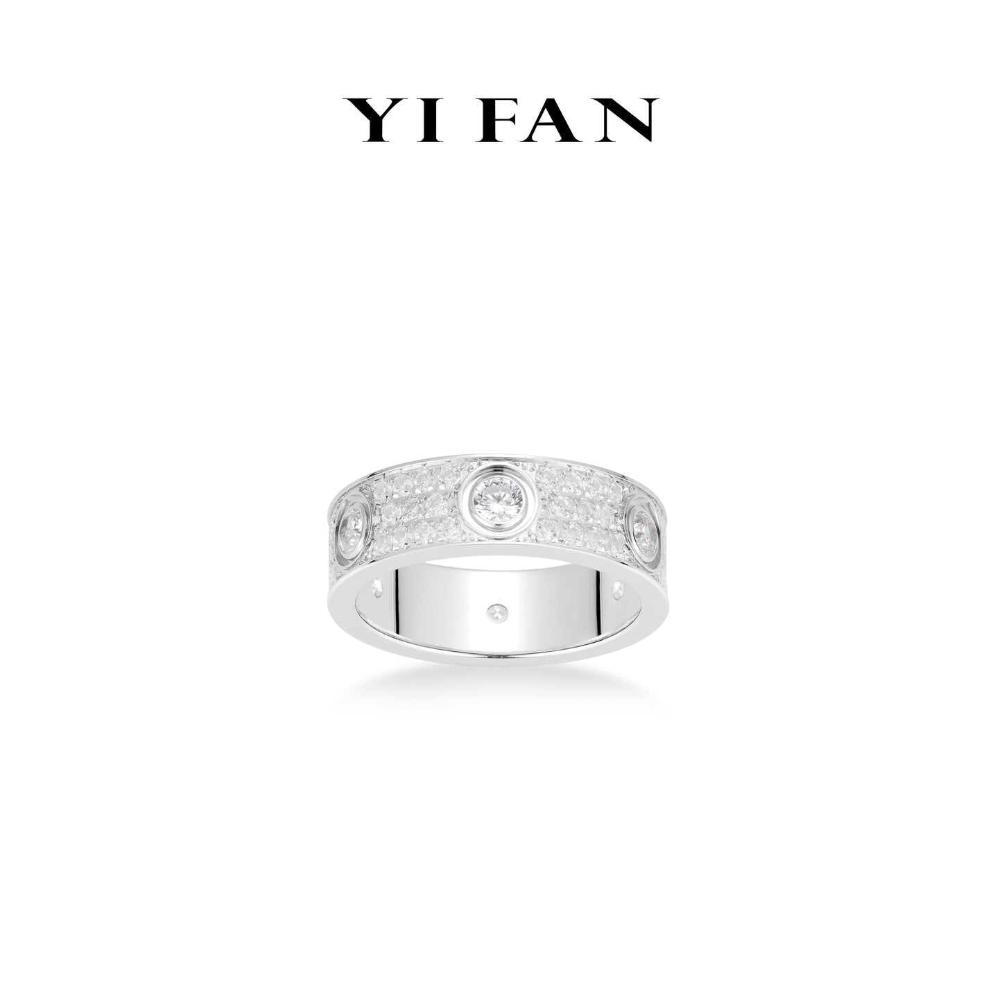 Platinum-silver fever collection: Modern "Bright Love" CNC Ring #1996 #03008