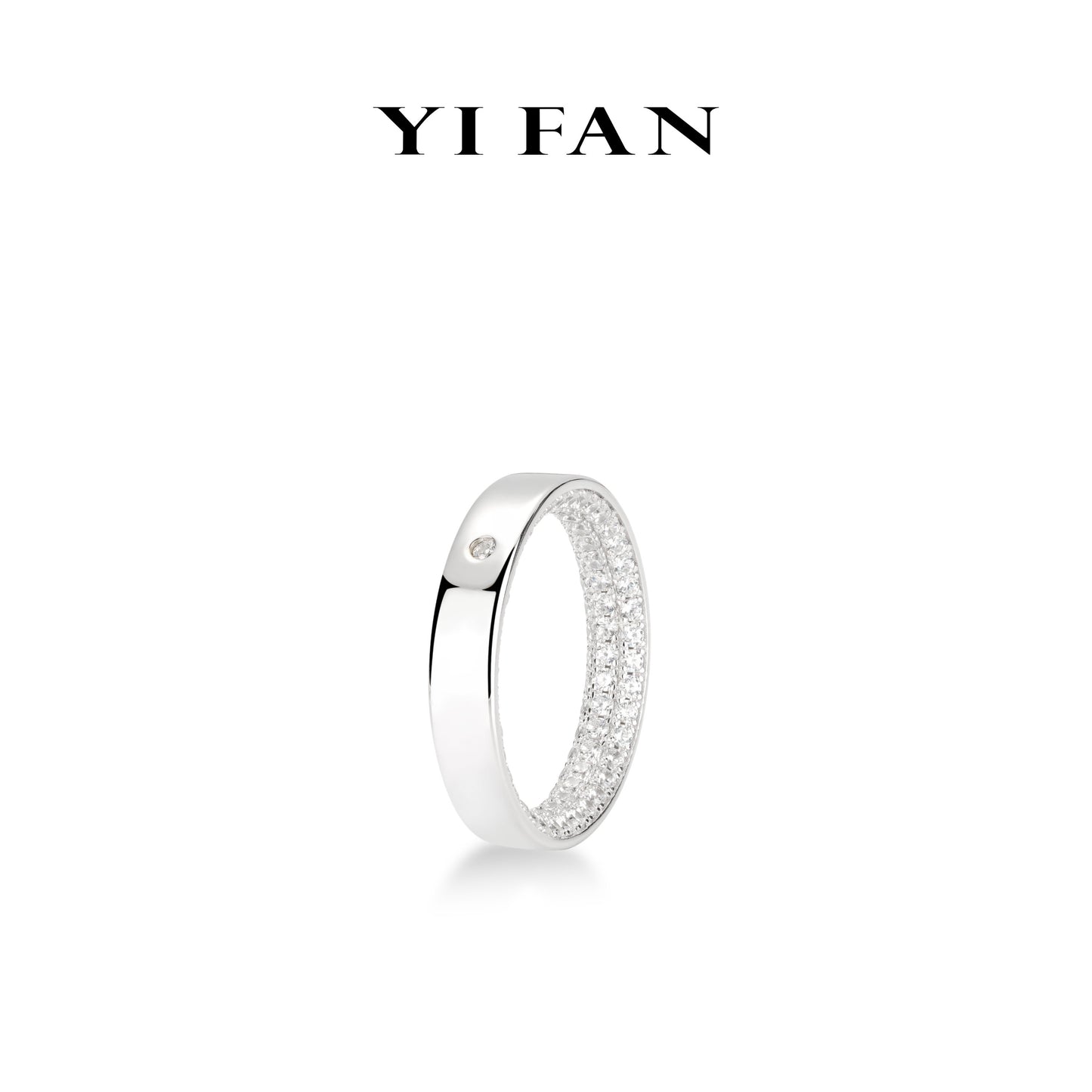 Lab Created Gemstones White wedding Rings 925 sterling silver Unisex #1400