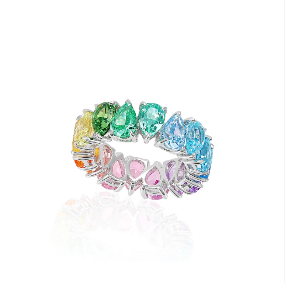 The Rainbow Teardrop eternity ring #1354