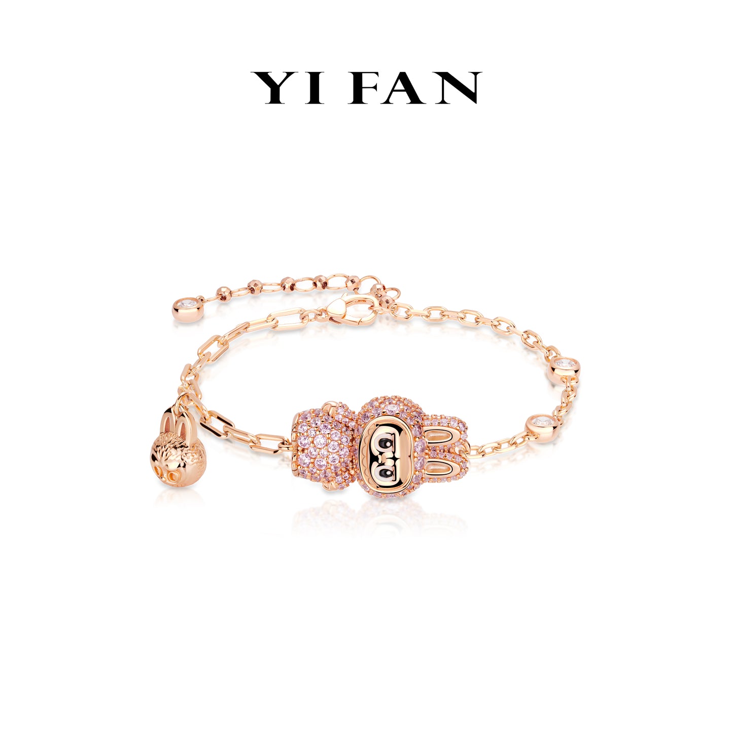 #40008 Labubu Co-branded edition:Modern "Brilliant Pink little rabbit" exquisite Bracelets