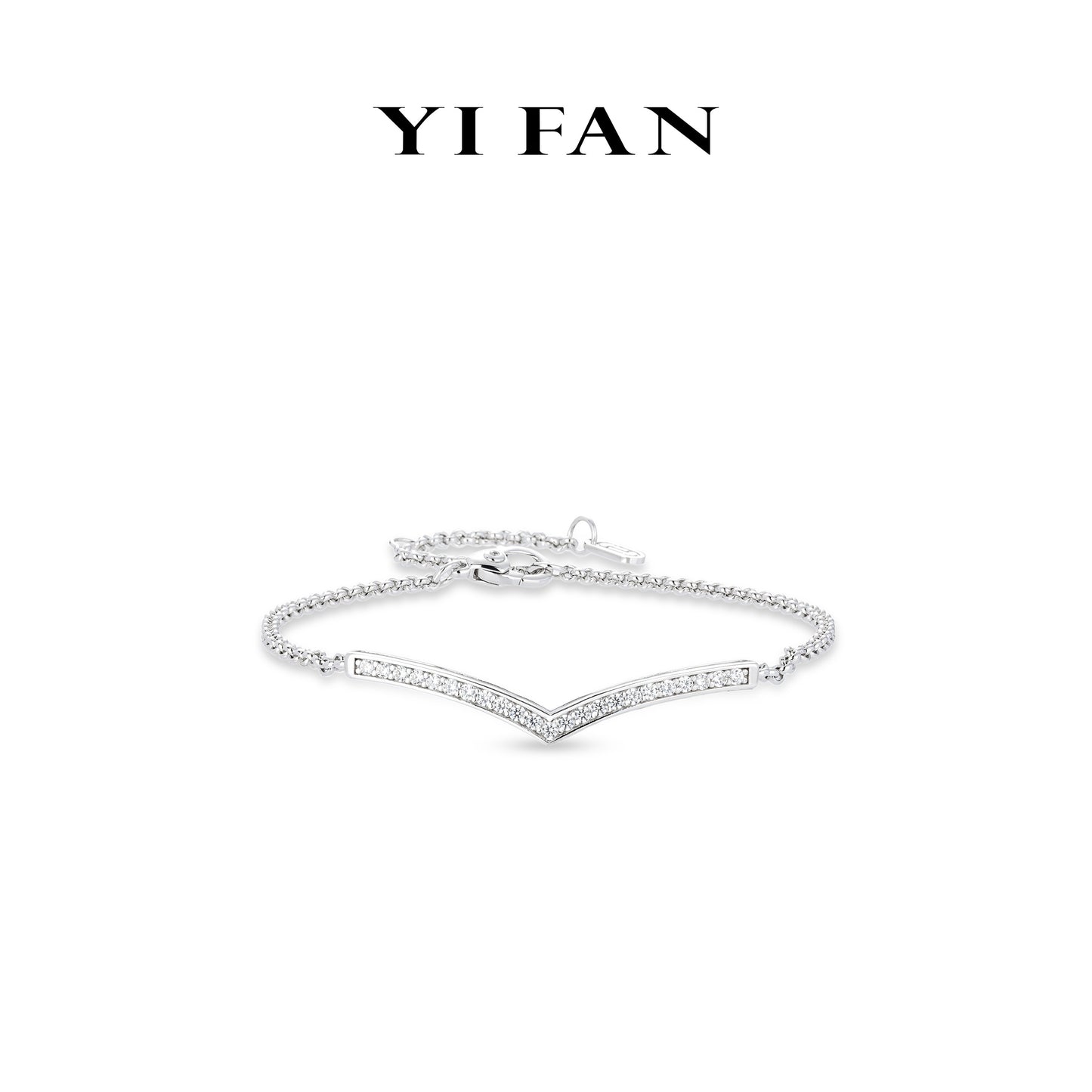 Minimalist collection: Modern "Fantastic V" delicate Bracelet (with extension) #4237