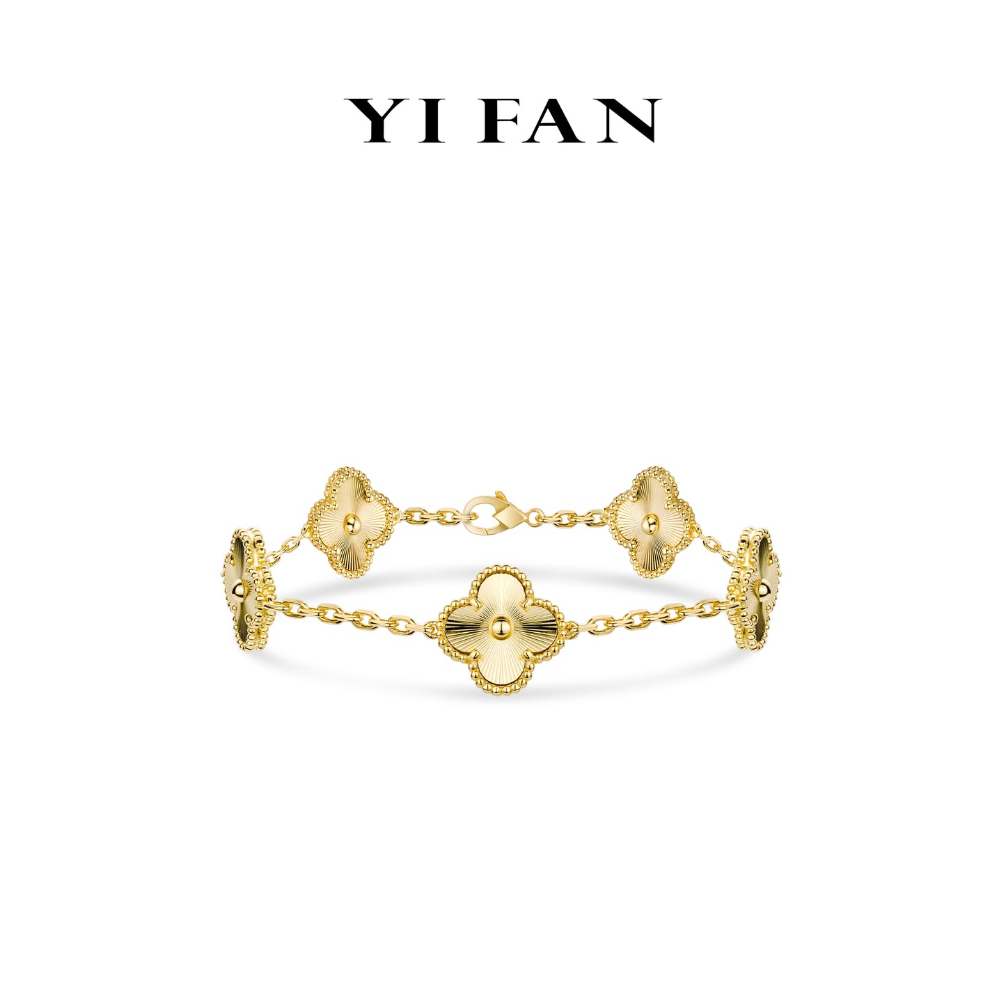 Minimalist collection: Modern "Golden Four-leaf-clover" Bracelets #4407 #01001