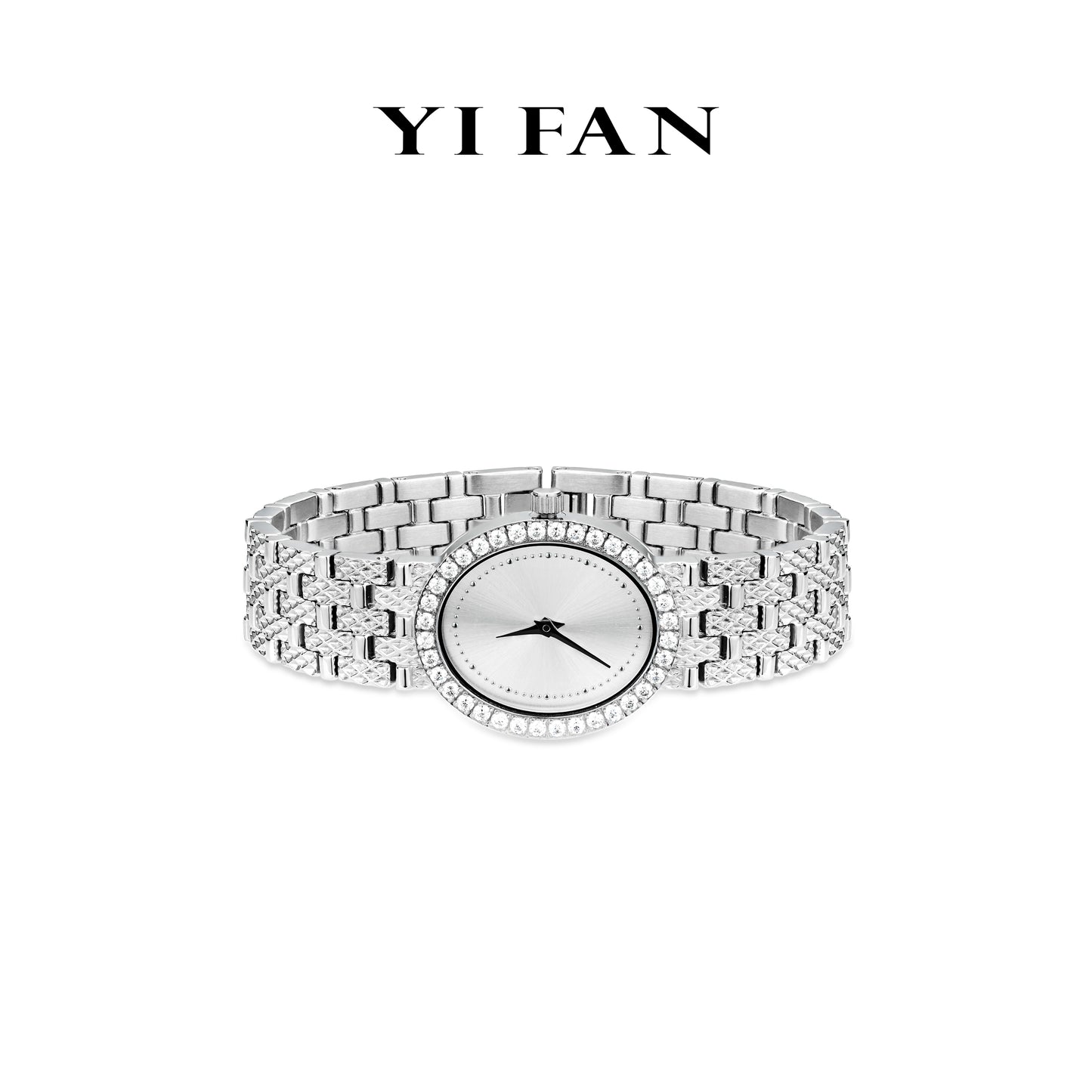 Limited edition Micro-setting White shell and Lab created stones The Egg watch bracelet, sterling silver & stee #4530