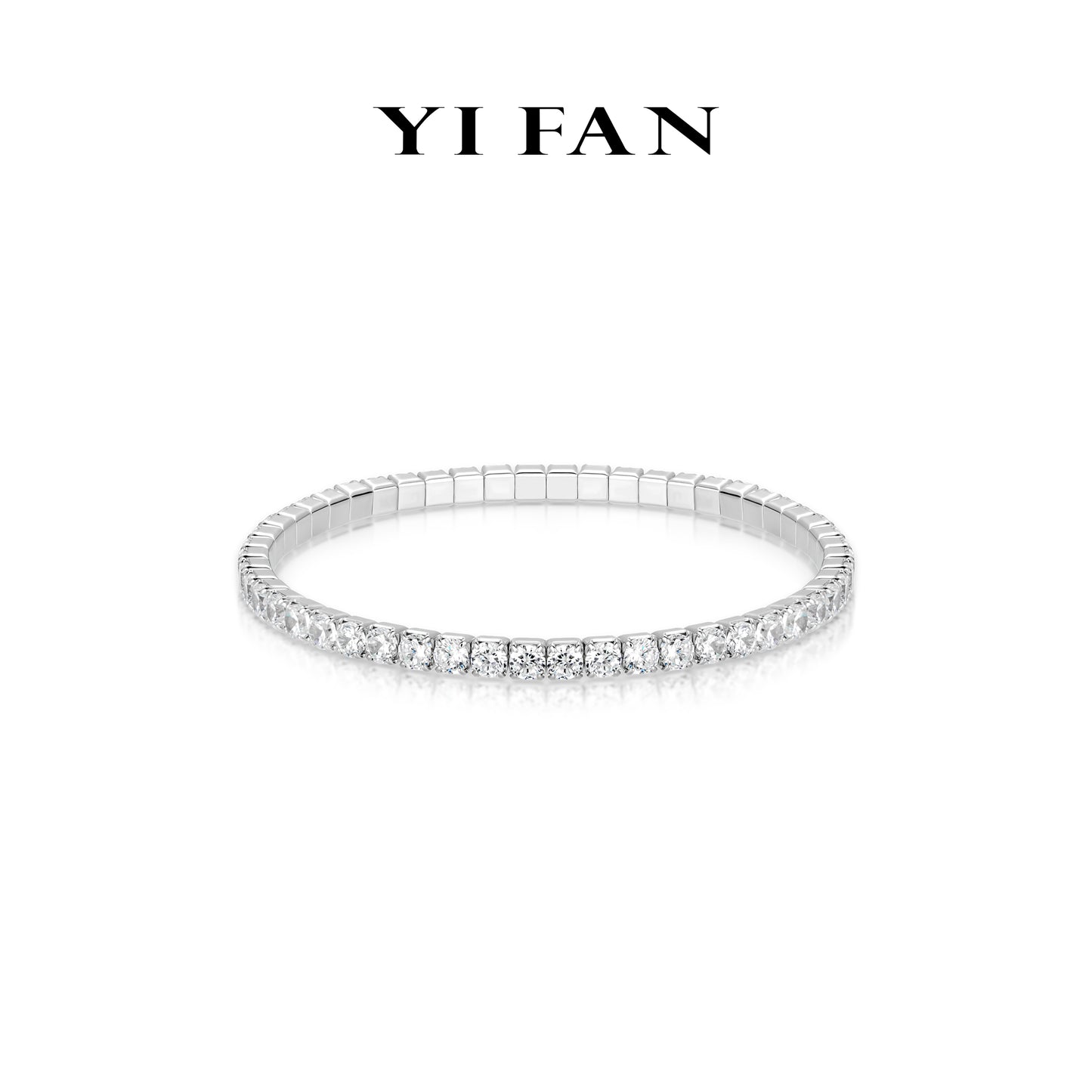 Elastic Silver Grace Collection:Modern “Brilliant Lavender White” detailed Elastic Bracelet #4932