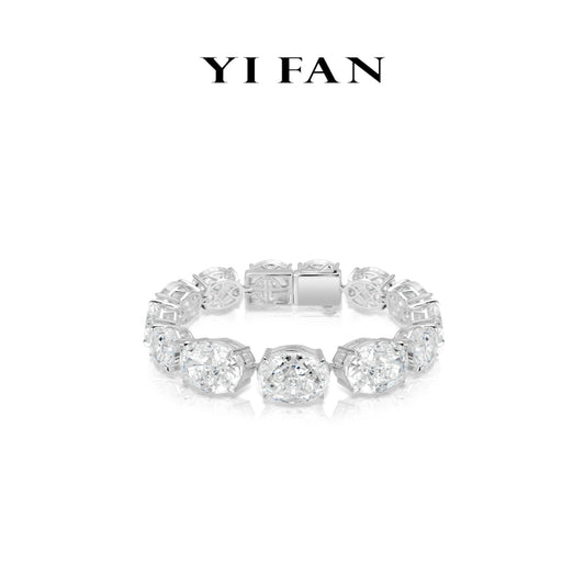 #5032 Eco Diamonds High End Collection: Oval Cut White Tennis Bracelets