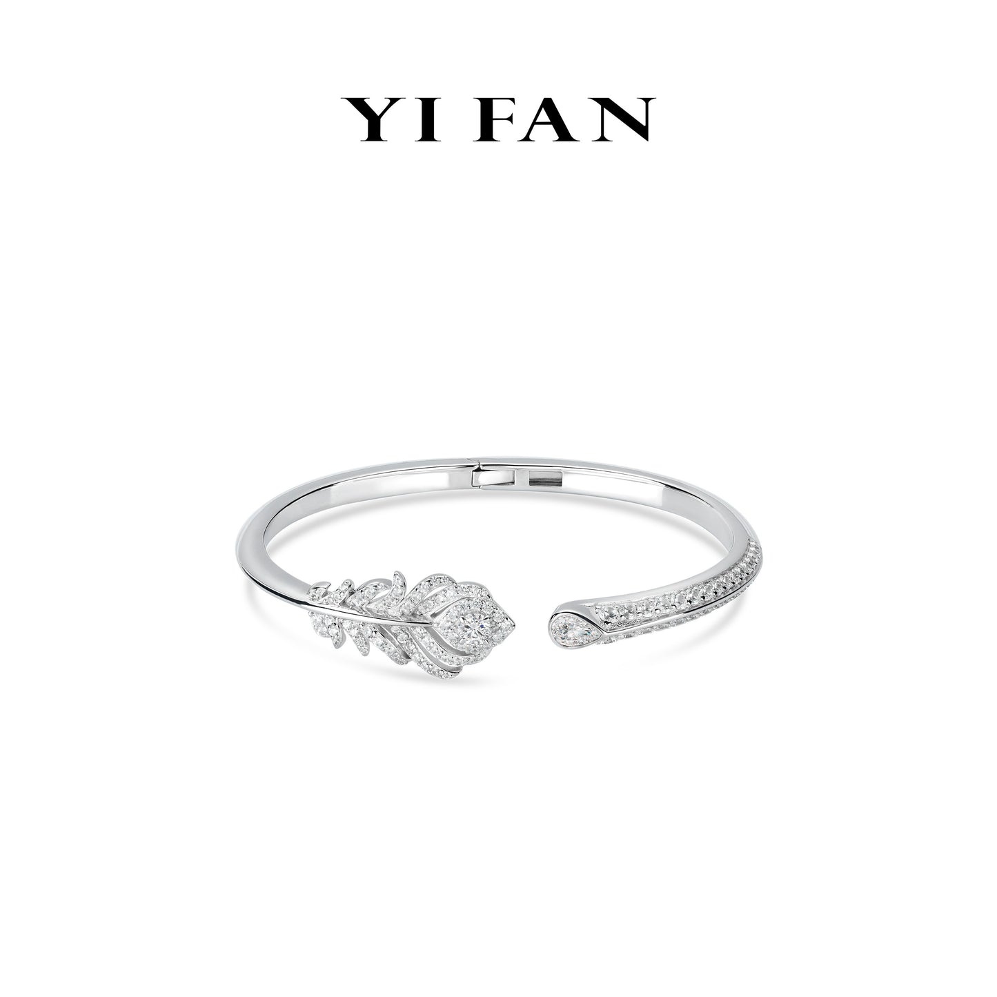 Gorgeous collection: White Feather Open Bangle #4139