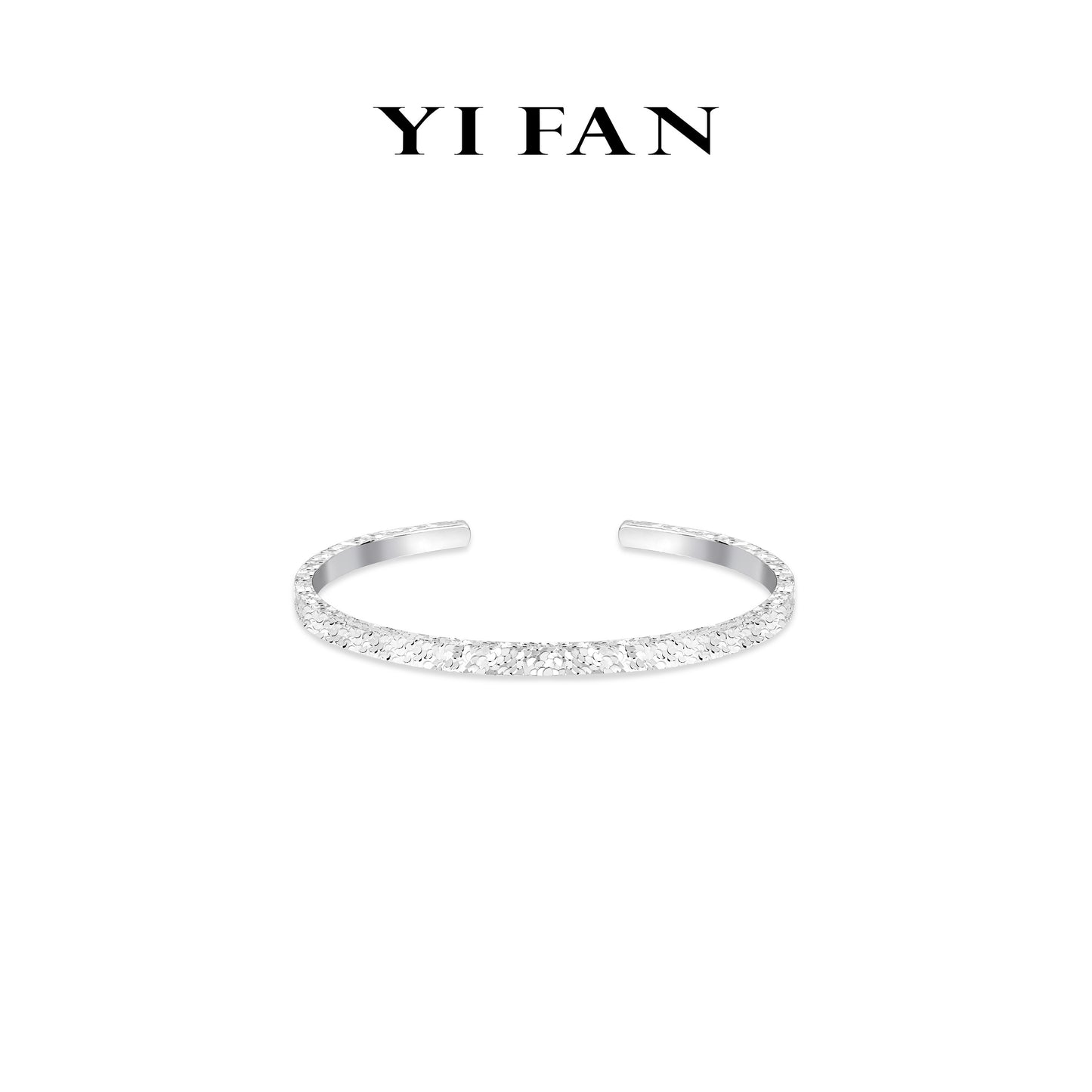 Minimalist collection: "Unique silver Moonlight" Modern Open Bracelet/Bangle #4334