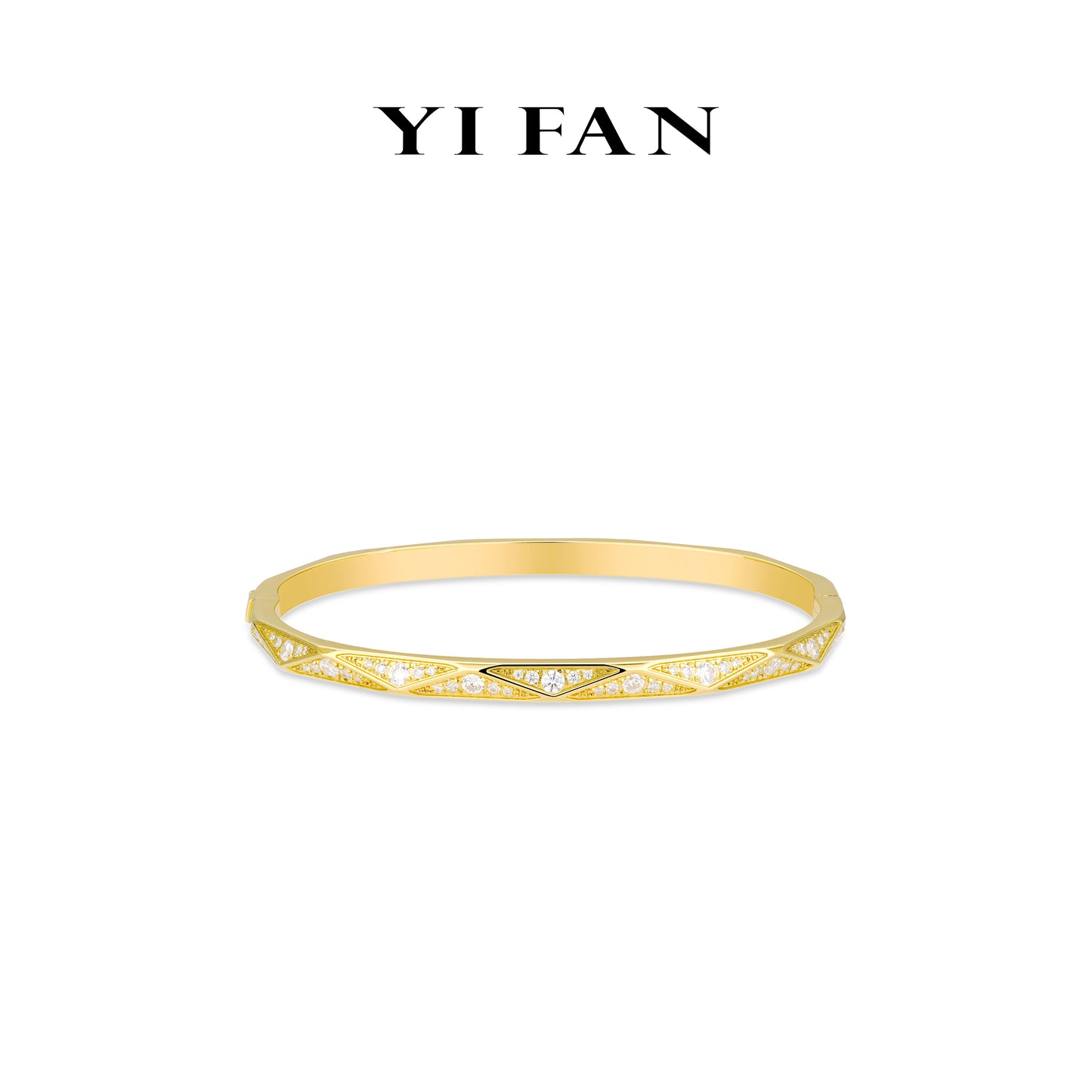 Minimalist collection: Golden "Rhombus Vein" CNC delicate Bracelet/Bangle #4455 #01003