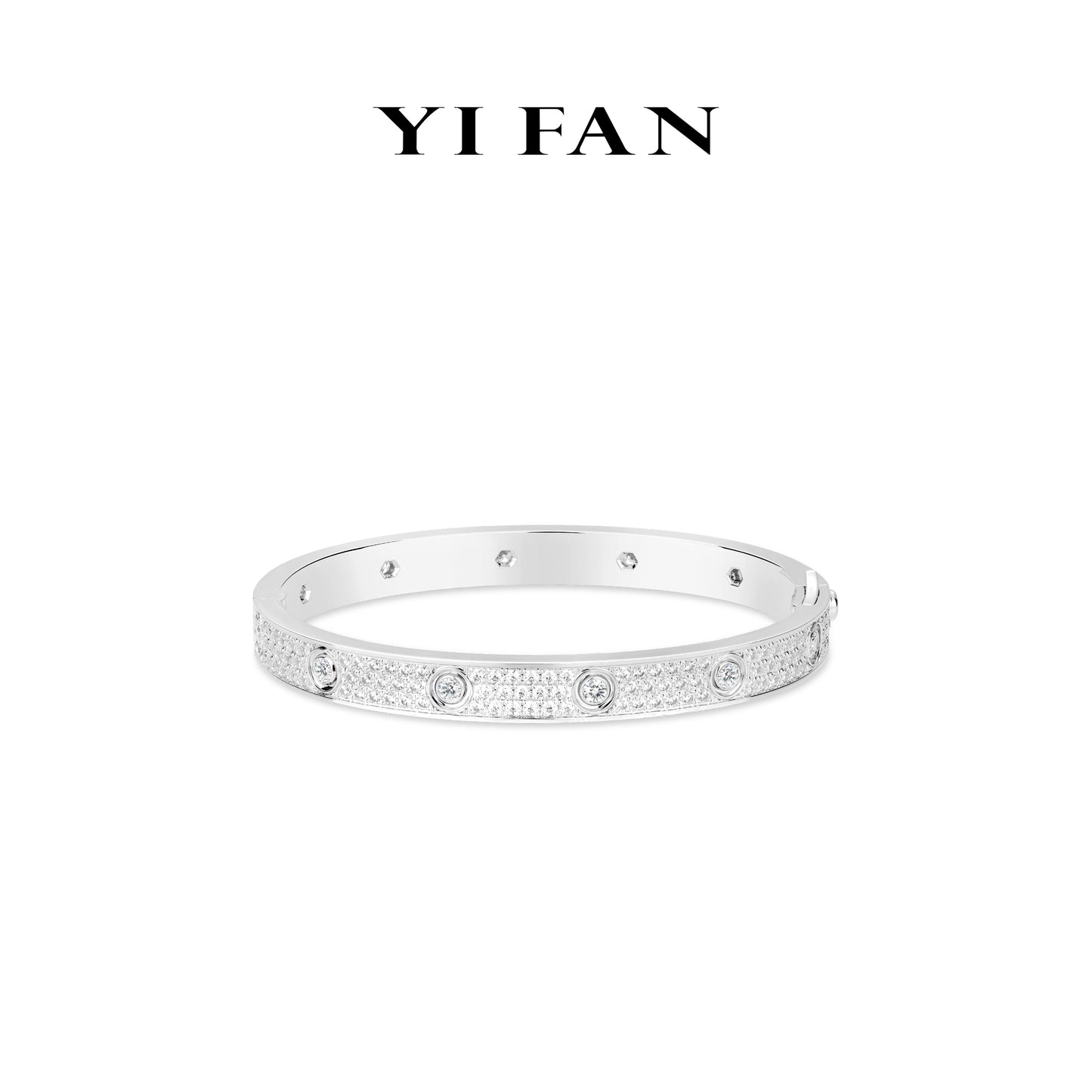 Platinum-silver fever collection: Modern "Bright Love" CNC Bracelet/Bangle #4458 #03008