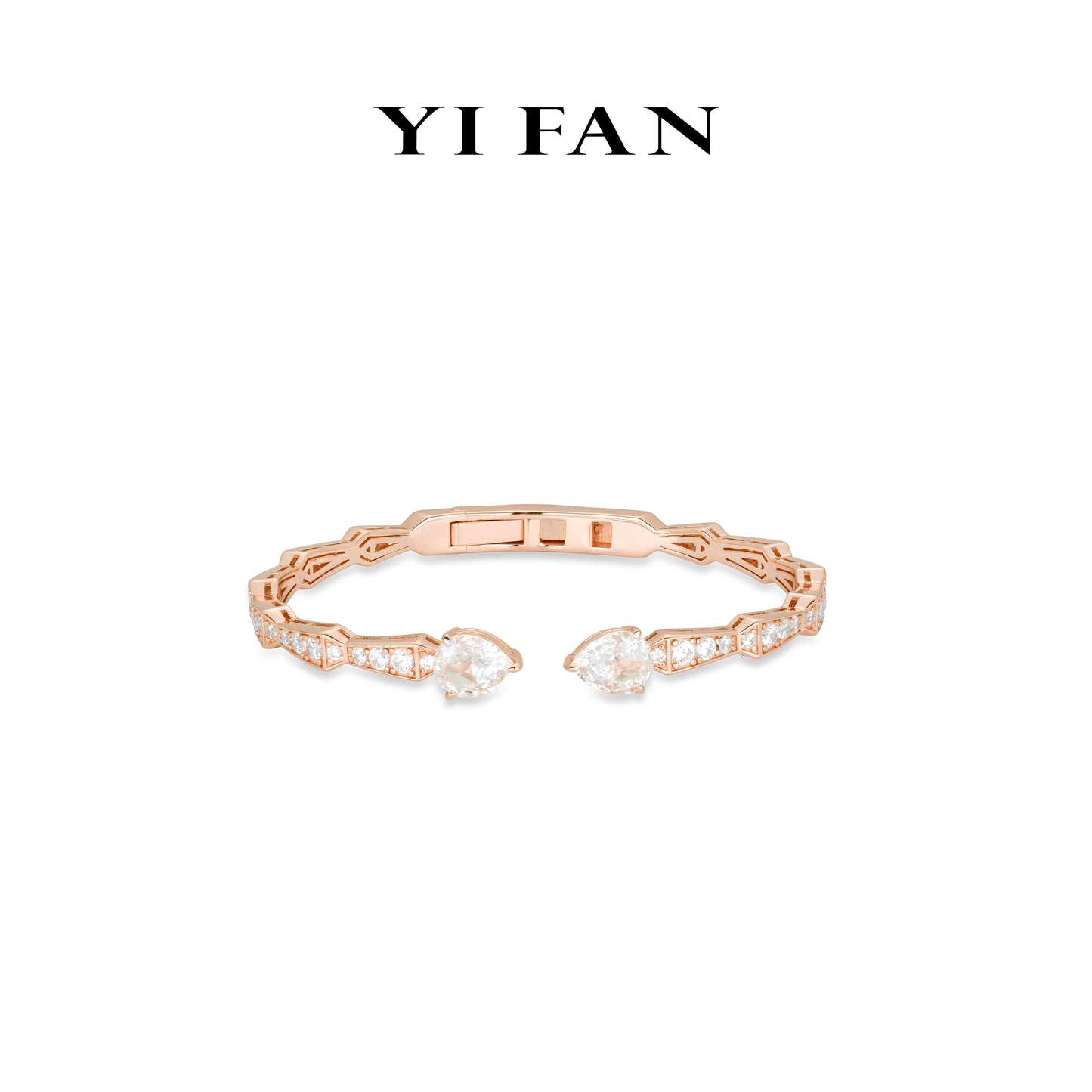 Rose-gold Fever collection: Modern "serpent pattern" detailed Eternity Bracelets #4574 #05011