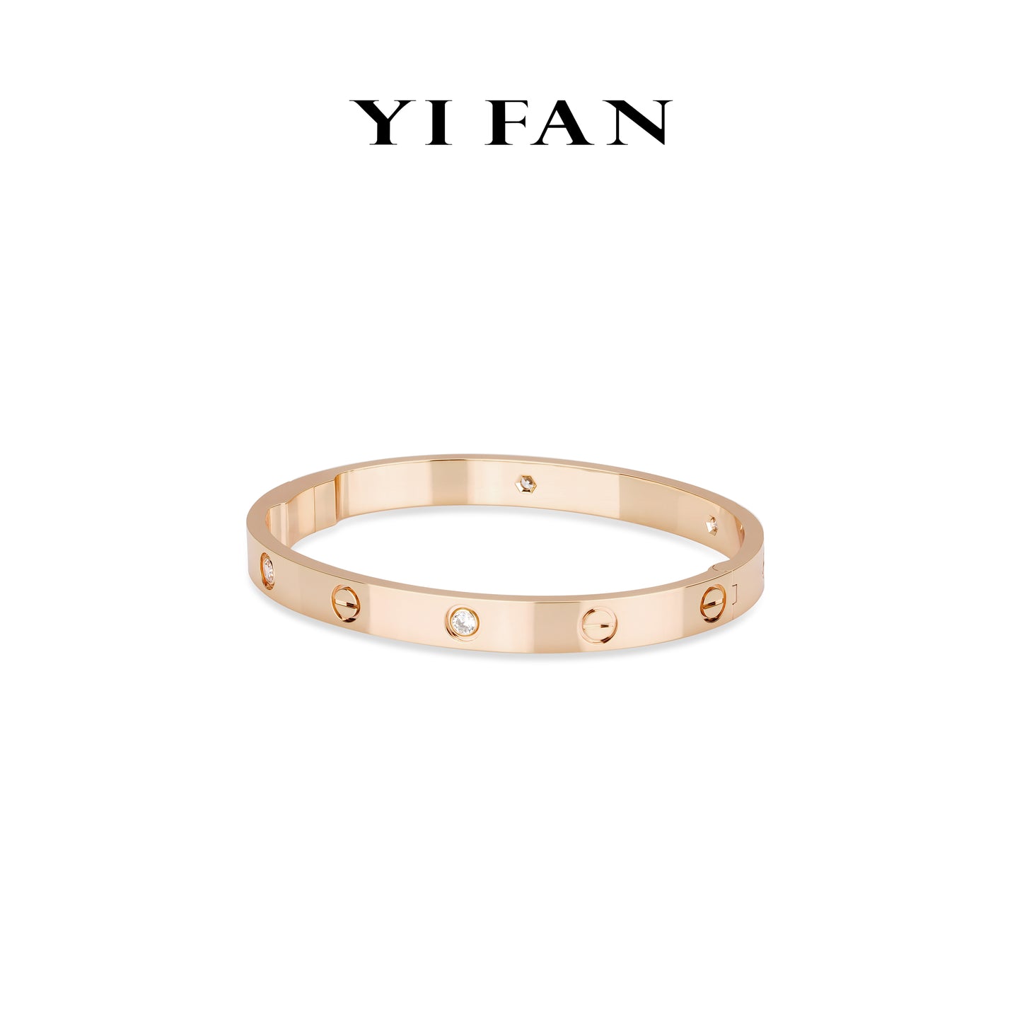 Rose-gold fever collection: Modern "Bright Love" CNC Bracelet/Bangle #4594 #05002
