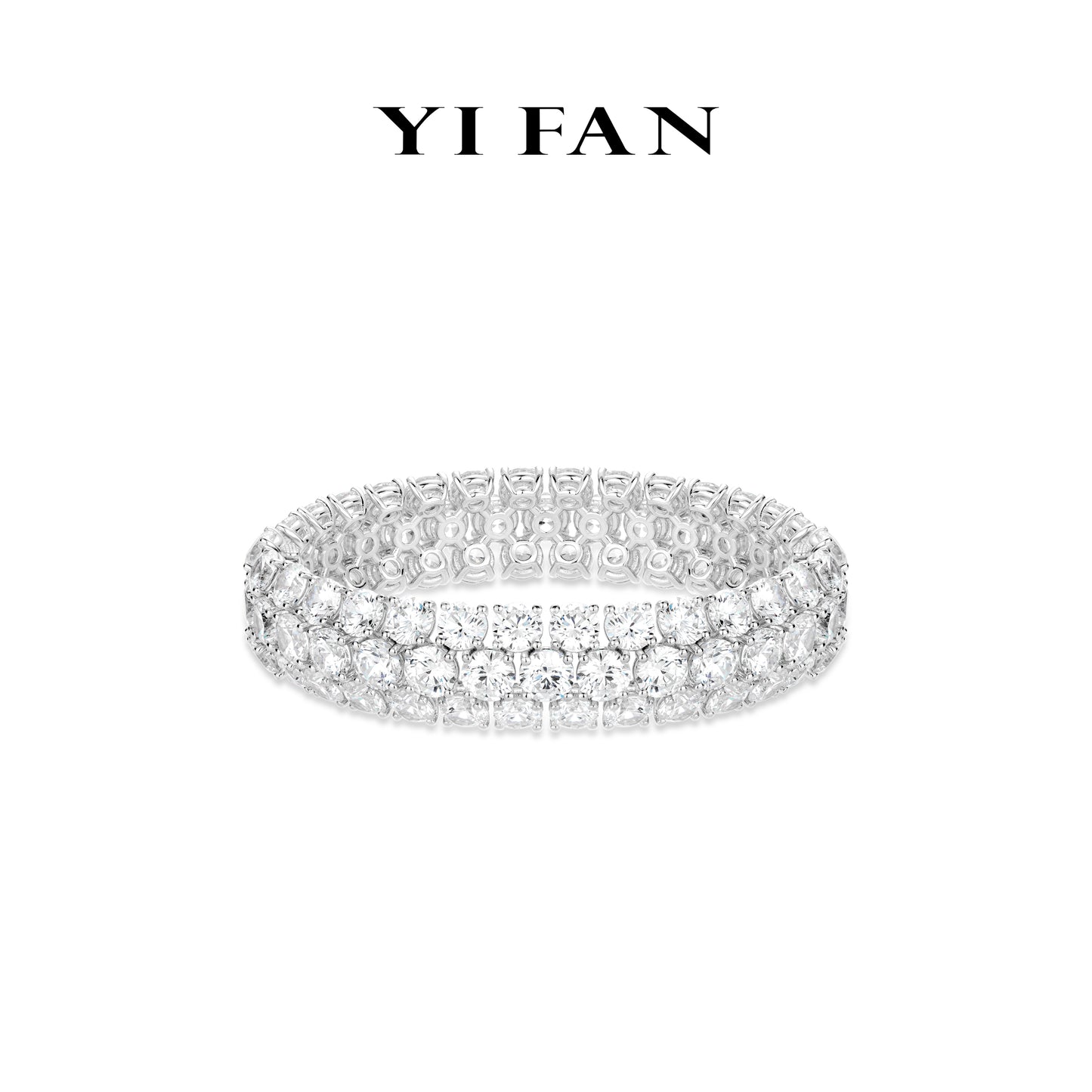 High Jewelry collection: Luxury"Brilliant 3-dimension Milky Way" FlexibleCluster Silky Tennis Bracelet #4622