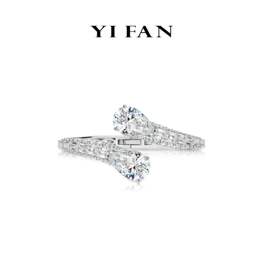 High Jewelry Stellar Ethereal Sparkle Collection: Glamorous Elongated Pear Radiance Couture Bracelets #4911