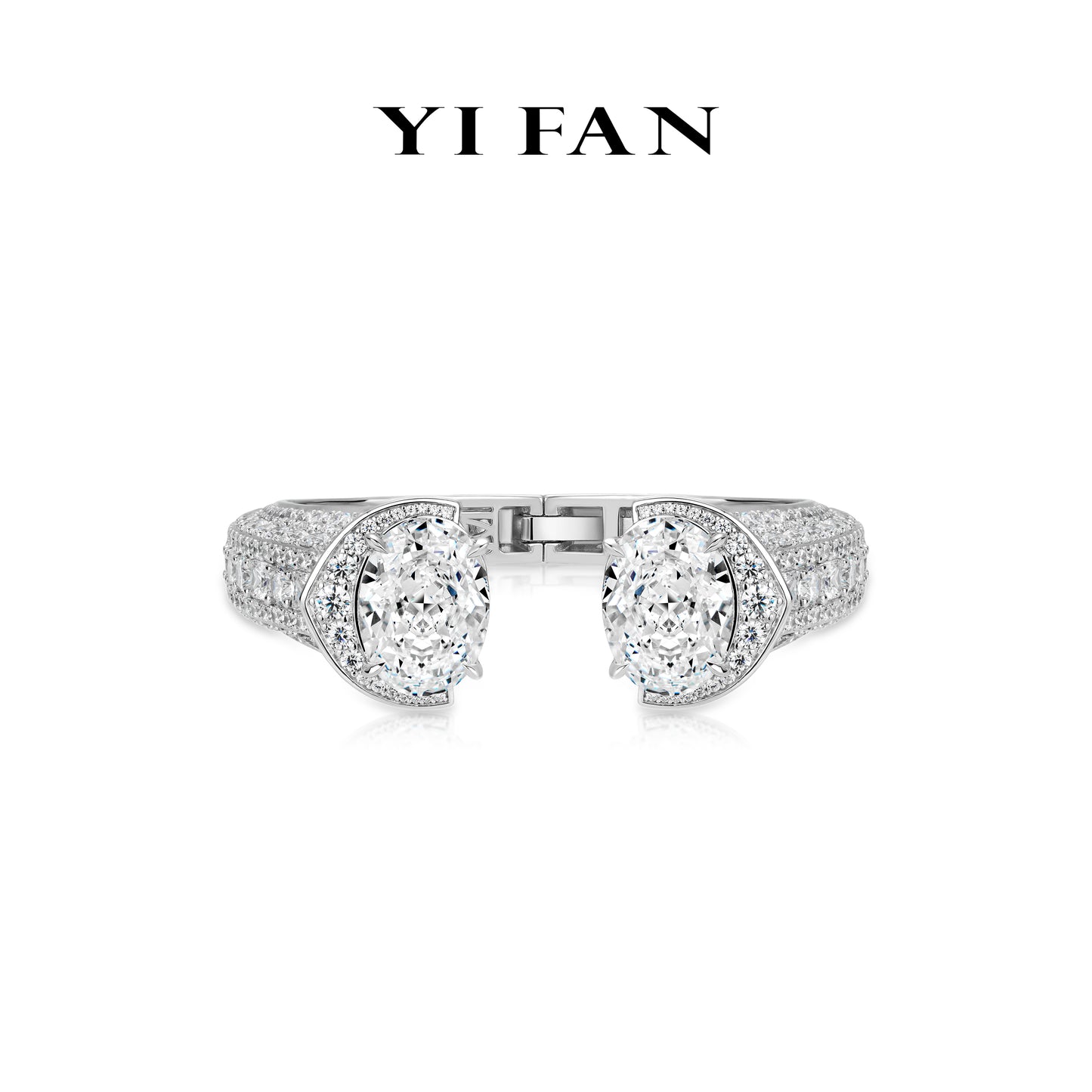 High Jewelry Stellar Ethereal Sparkle Collection: Old-Money Radiant Oval Opening Design Bracelets #4939