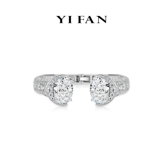 High Jewelry Stellar Ethereal Sparkle Collection: Old-Money Radiant Oval Opening Design Bracelets #4939