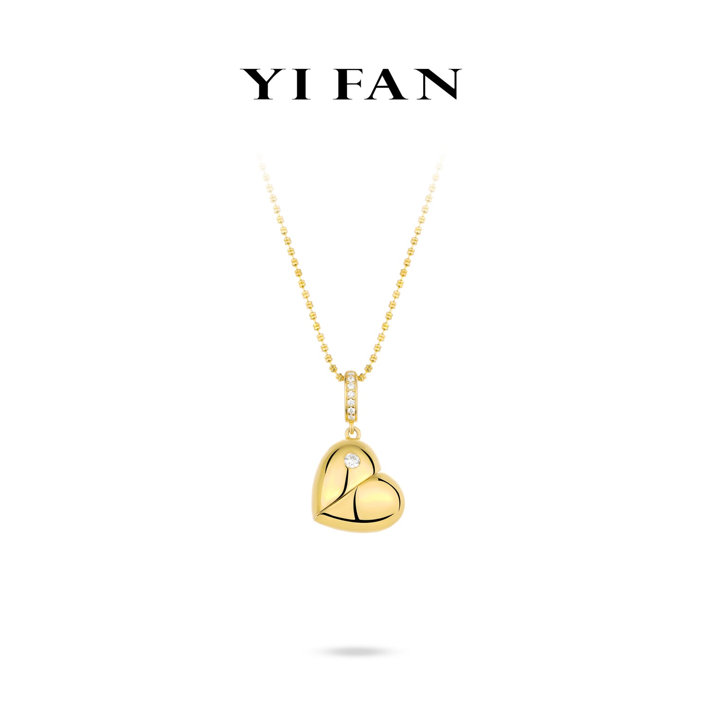 Minimalist collection: Multi-purpose "CNC engraved Golden Heart & Egg"Unique Pendant/Necklace (Unisex 2 ways to wear) #20053