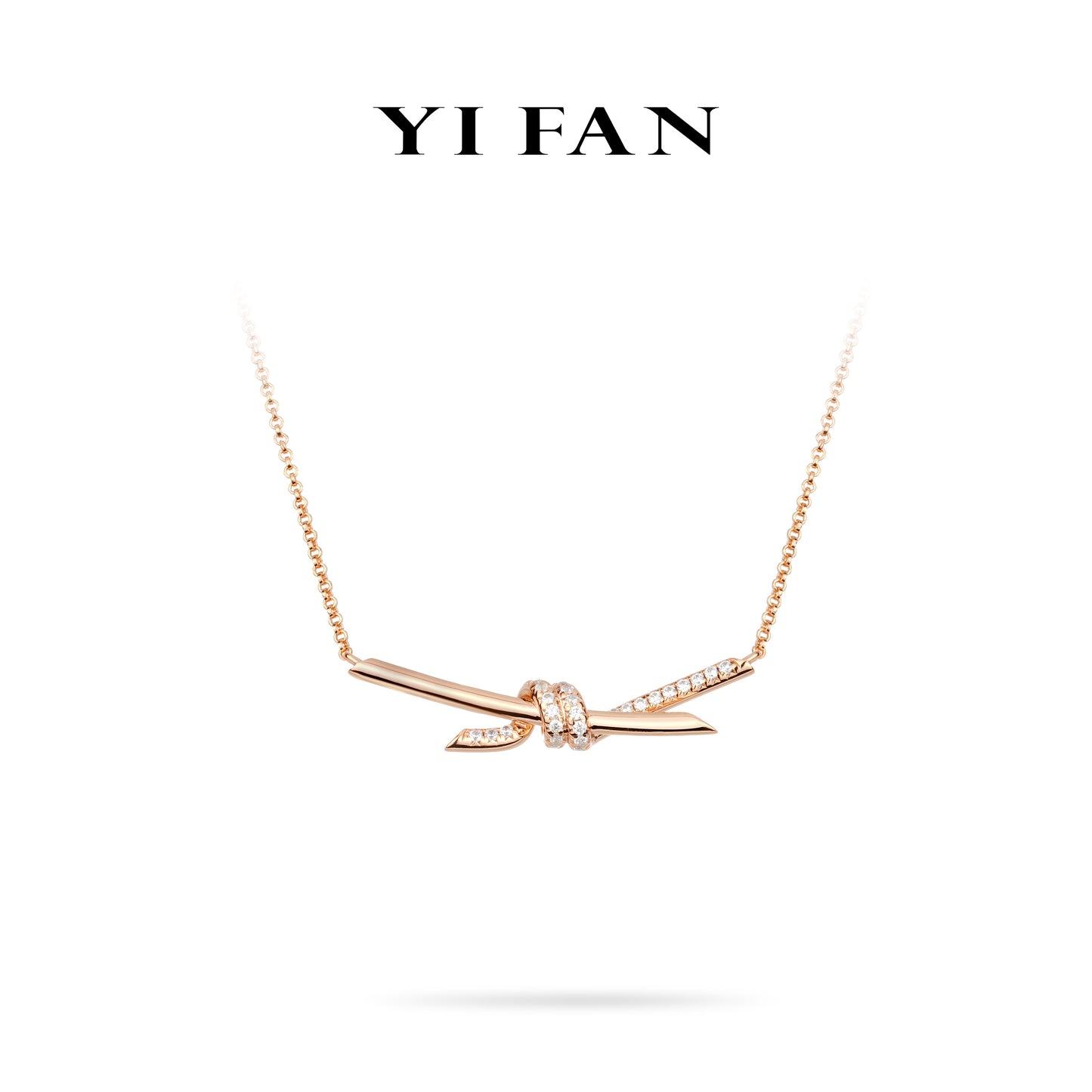 Rose-gold Fever collection: Modern "Thorn Smile" delicate Necklace #20129