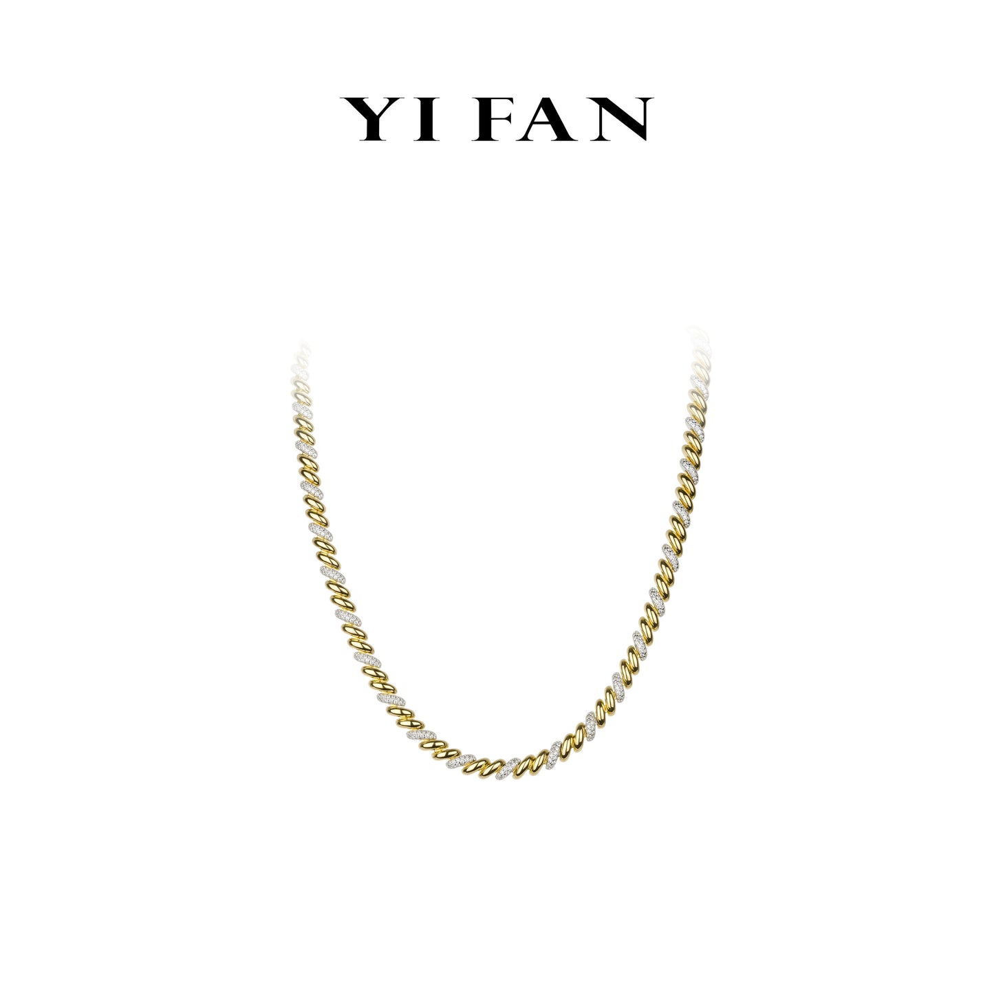 Minimalist collection: Brilliant "Golden Winding process" delicate Necklace #20135