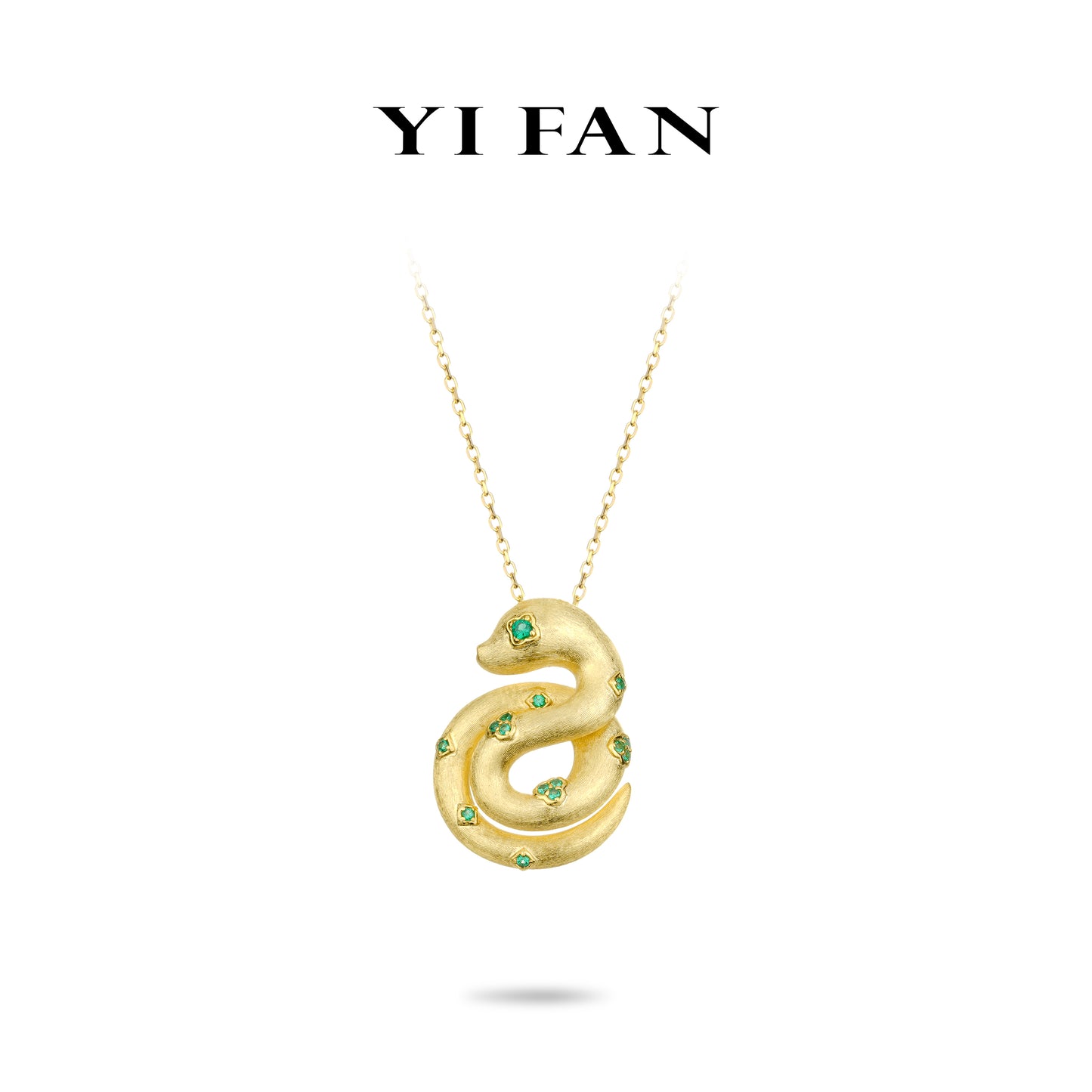 Animal collection: Modern "Golden Snake" Pendant Necklace (Unisex) #20147