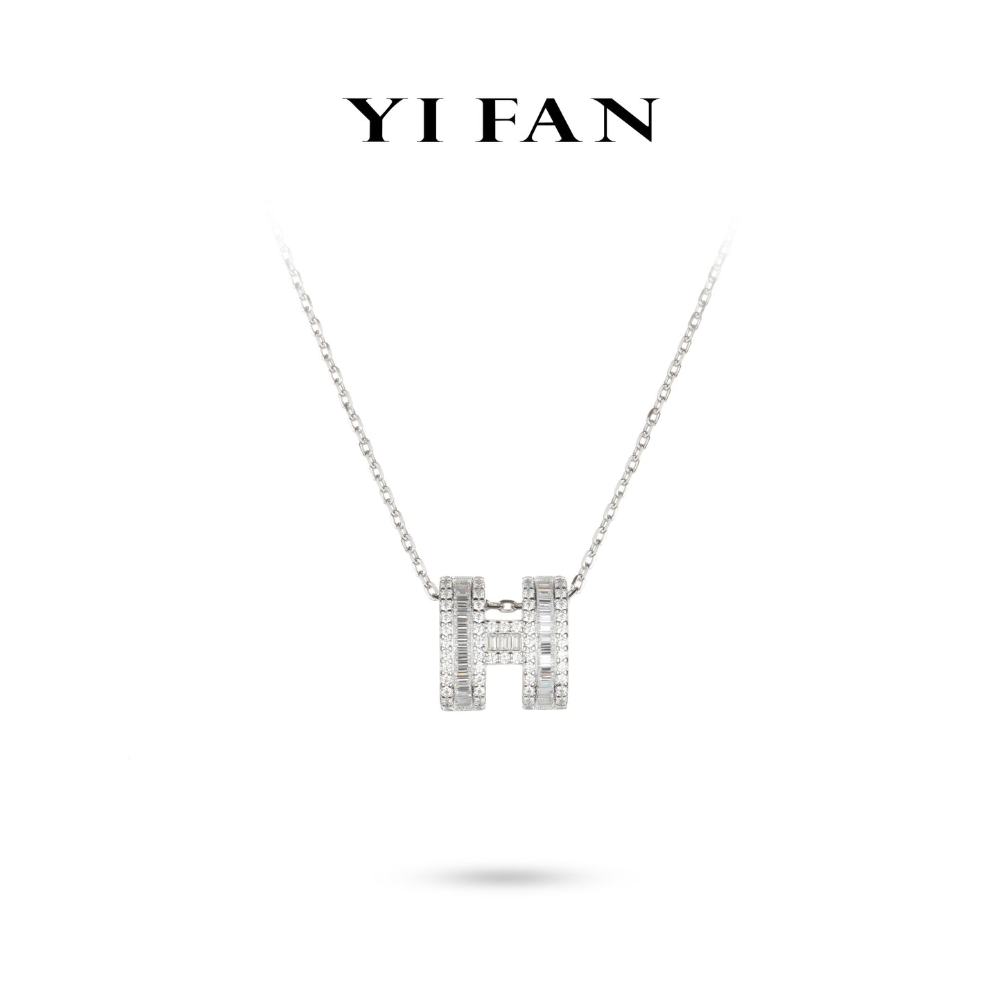 Minimalist collection: "silver treasure H" delicate Necklace #20153