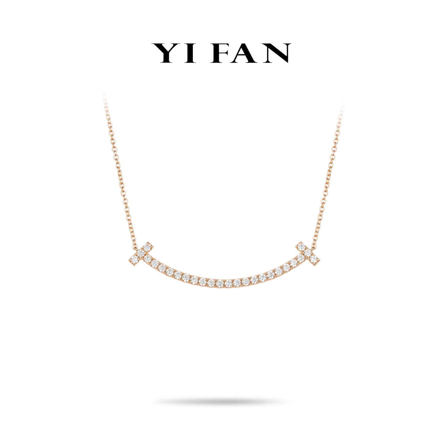 Rose-gold Fever collection: Modern "Classic smile" Pendant Necklace (Unisex) #20176