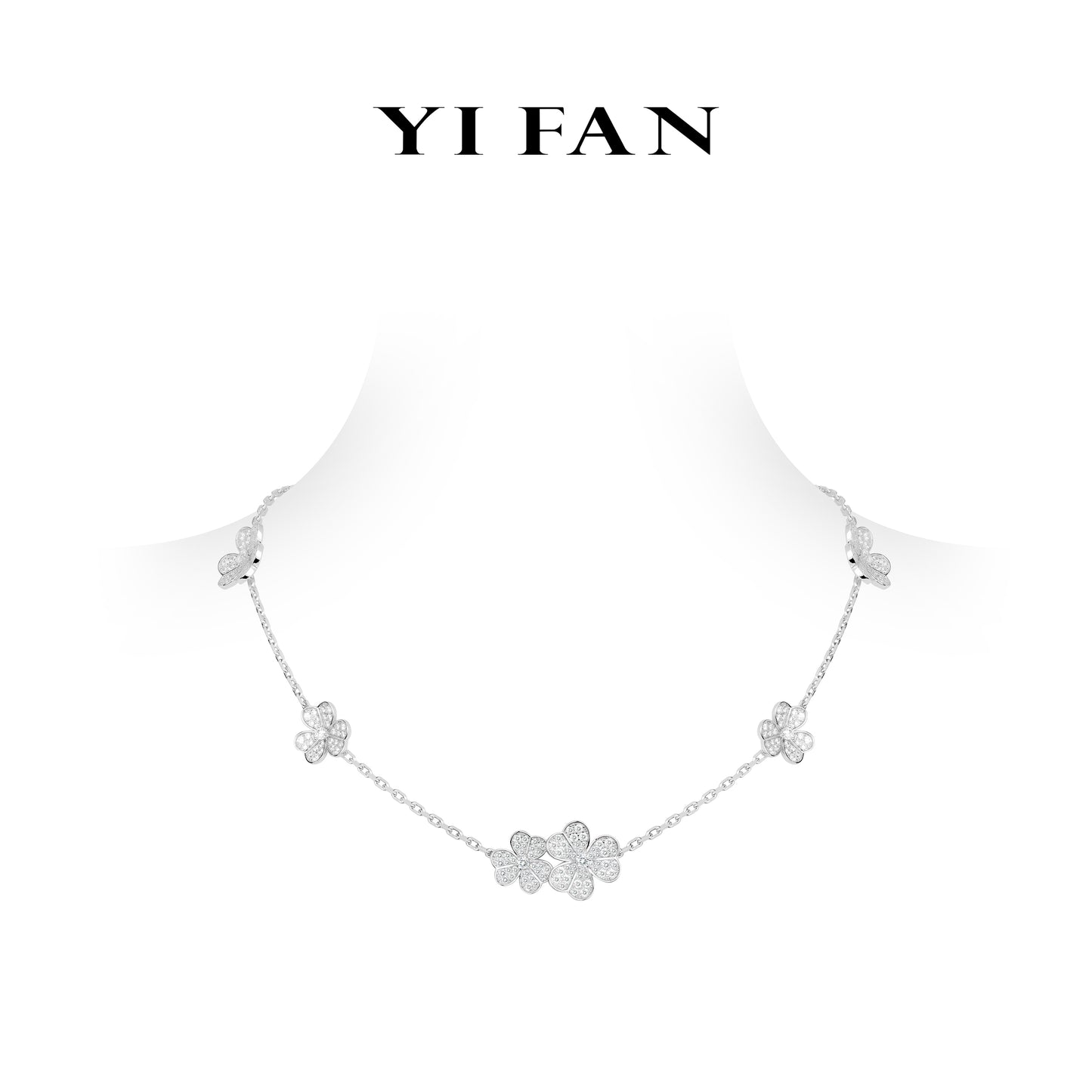 Nature Vibes: "9 Lucky Clovers" detailed Collar Necklace with unique clasp #20185 #03003