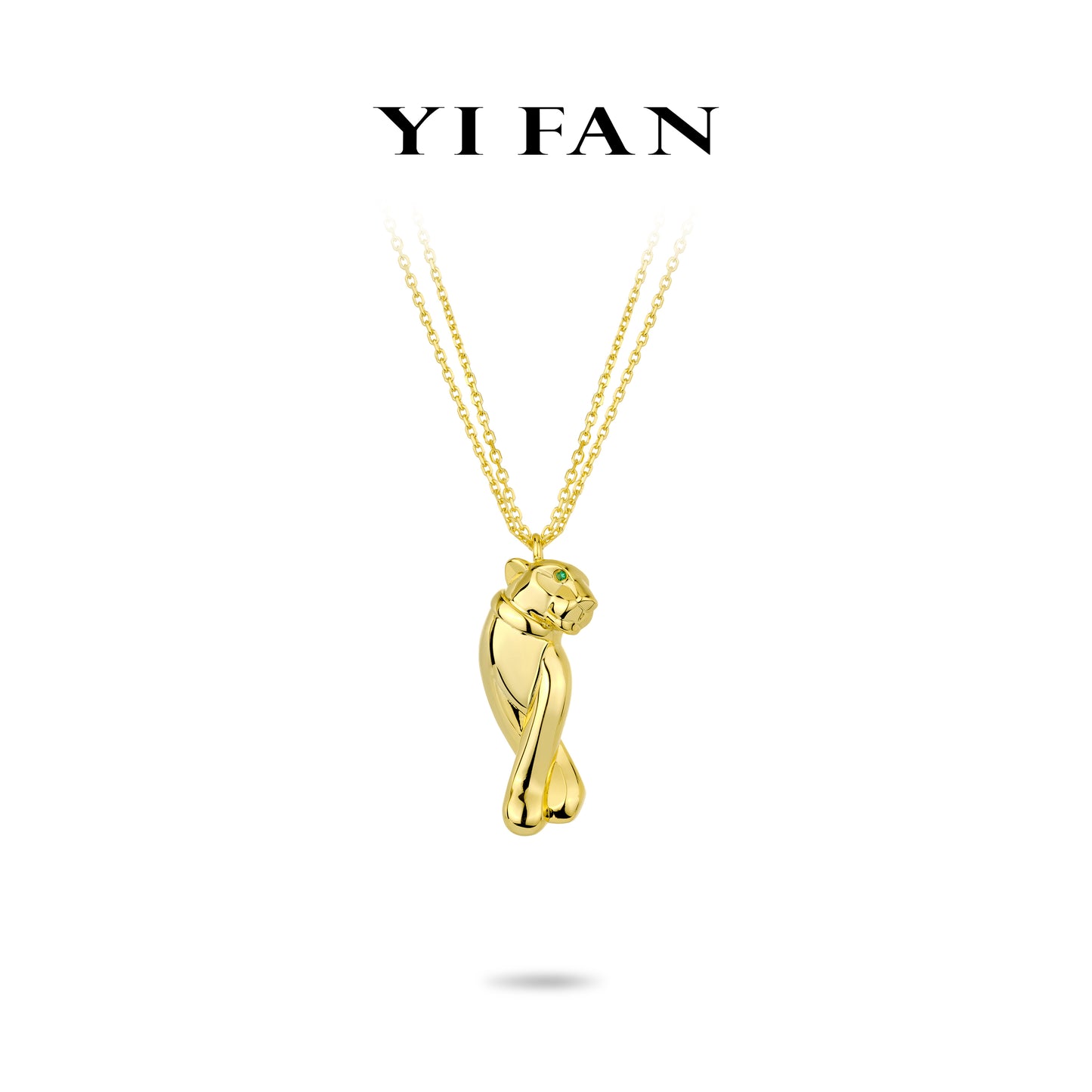 Animal collection: Modern "Golden Leopard" detailed Pendant/Necklace #20433 #01016
