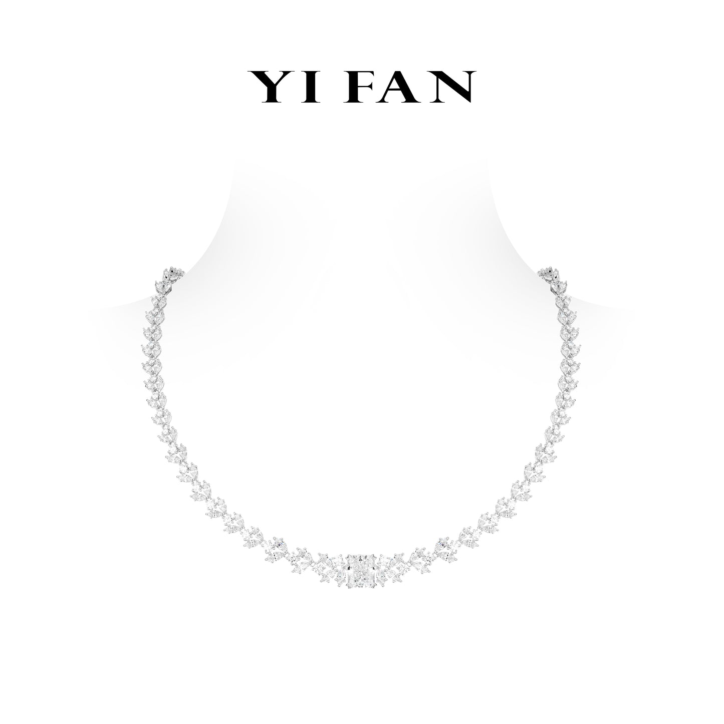 High Jewelry collection: Luxury "Icy cut" flower Necklace #20550 #03056