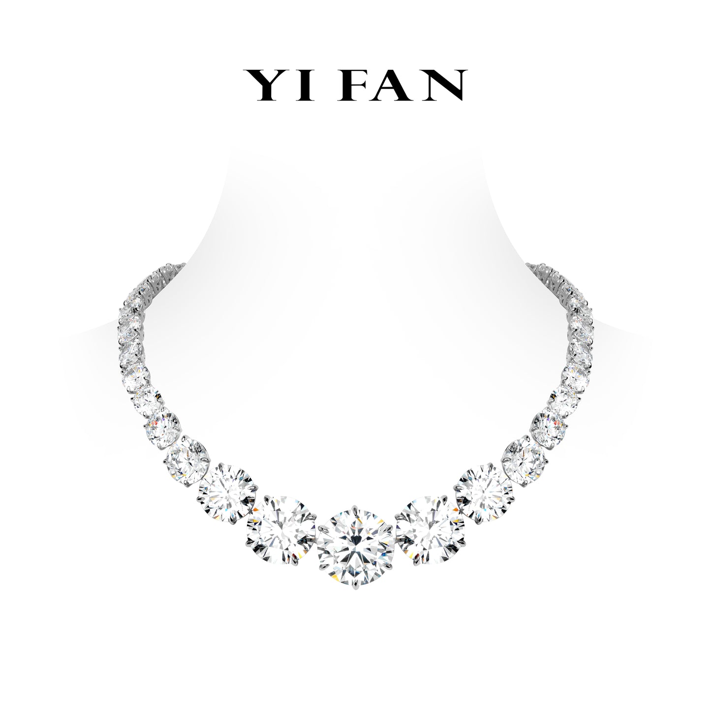 Magnificent High Jewelry collection: Luxury “Graduated Round Brilliant” Necklace for Wedding/Banquet (more than 171 Carat) #20692