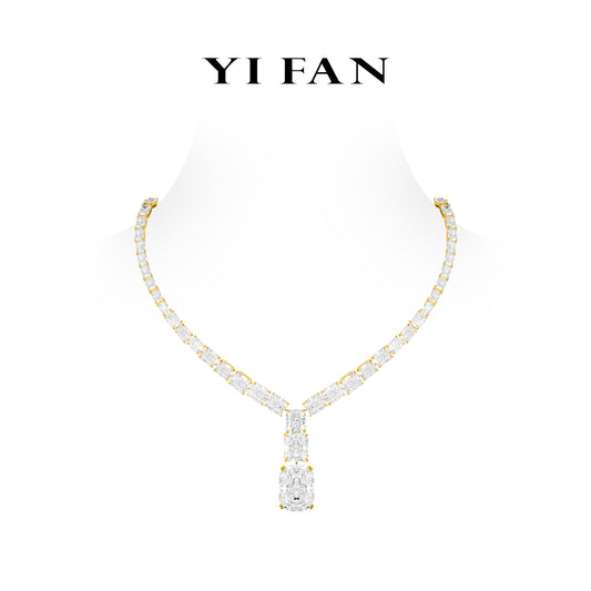Magnificent High Jewelry collection: Luxury “Icy Golden Rocks of the Universe” Necklace for Wedding/Banquet #20696