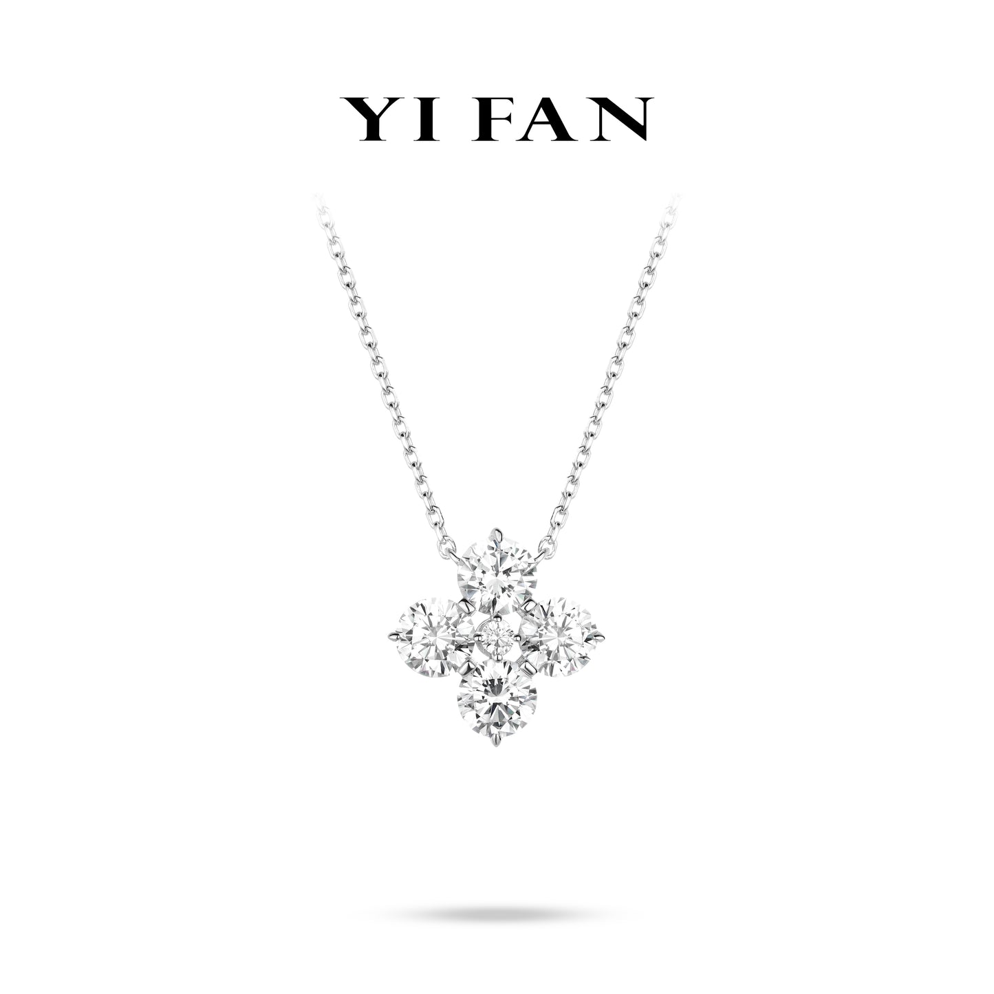 #20744 Minimalist colection: Modern "Four stones woven into a flower" delicate Necklace #03093