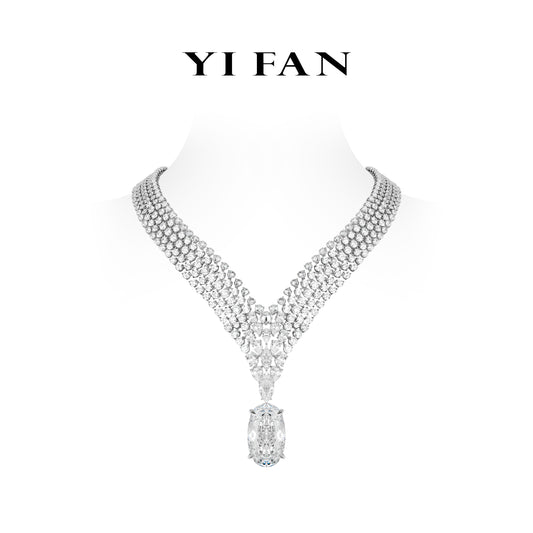 High Jewelry Collection: Luxury "King Eagle" detailed Banquet Gala Oval Necklace #21027