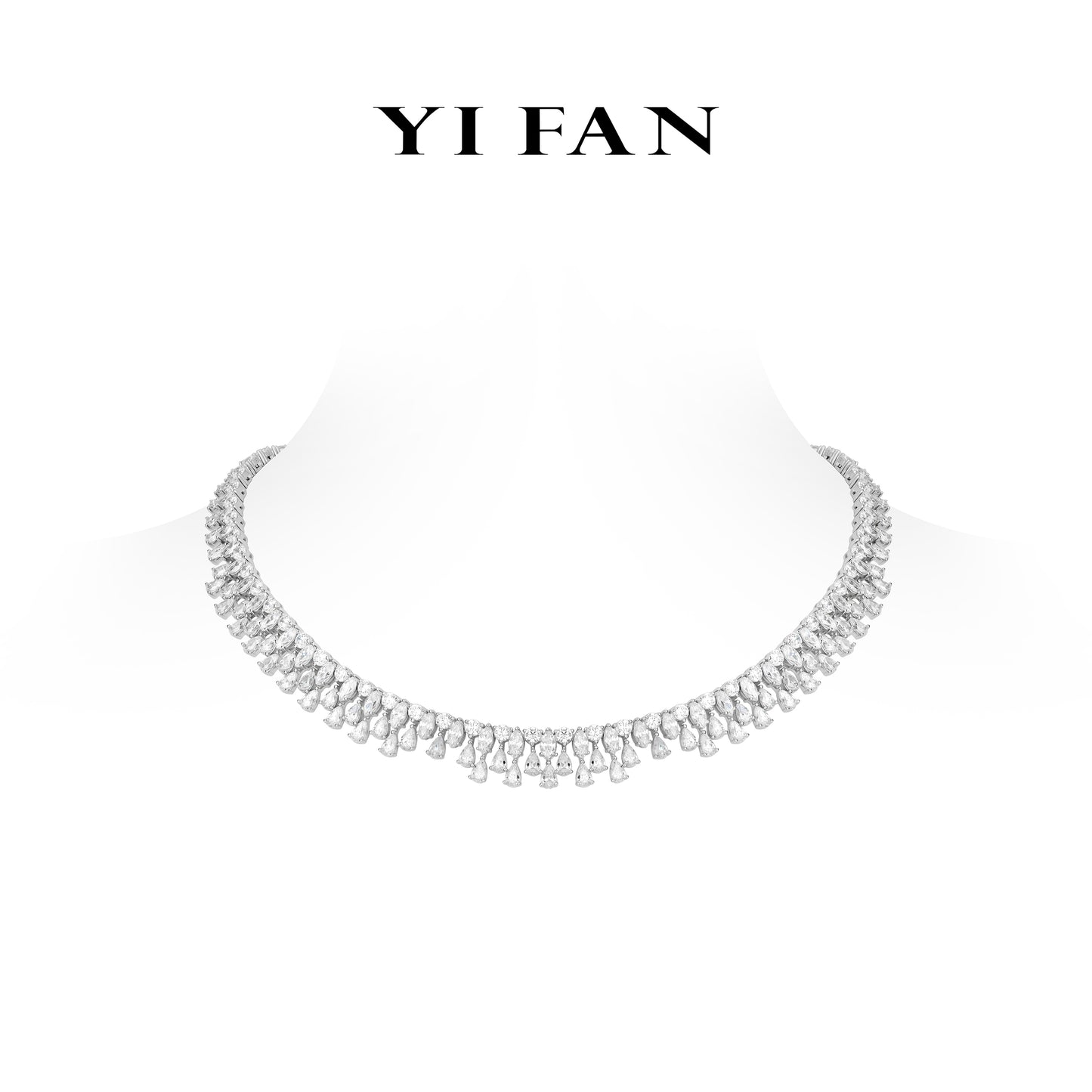 Ethereal sparkle Collection: Modern Multi-purpose "Dual-Allure Sparkle Twilight Beam” exquisite Convertible dangle Necklace #21128