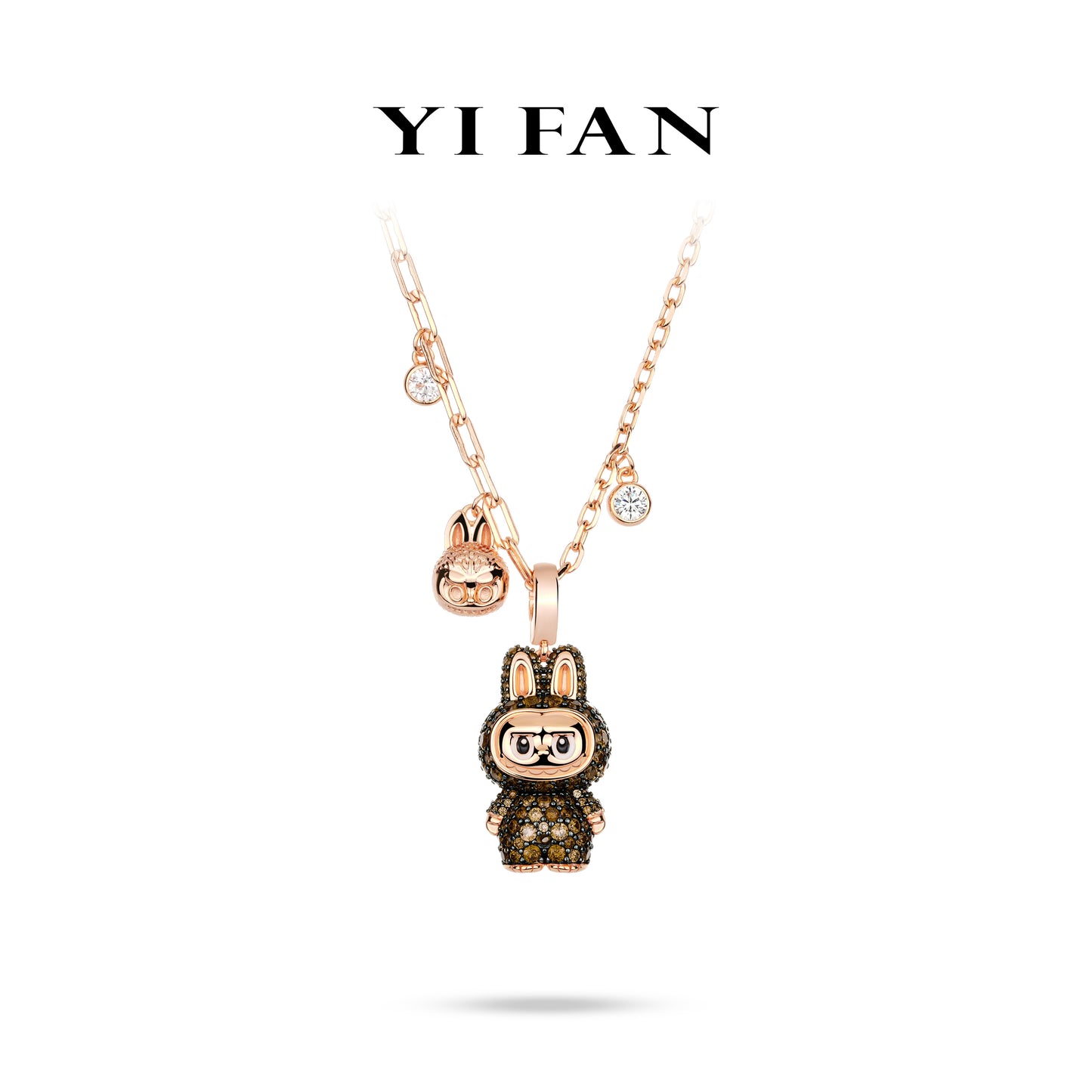 #21229 Labubu Co-branded edition:Modern "Brilliant Brown rabbit" exquisite Necklace