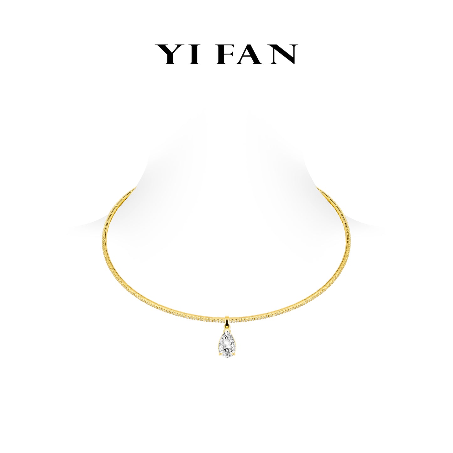 Gilded Luminance Collection: Modern"Sunset Teardrop" exquisite Flex Choker Necklace #21250