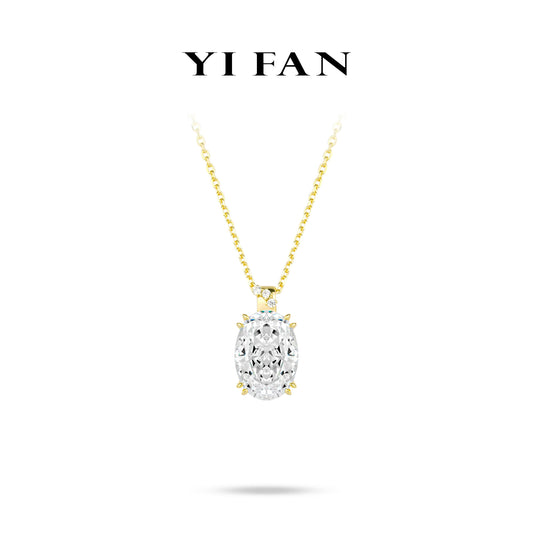 #21290 Pure Radiance Collection: Modern "A cherished wish" Oval-cut exquisite golden Necklace