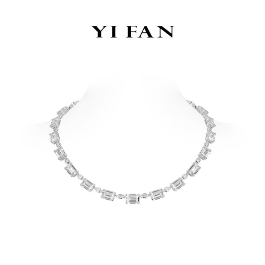 High Jewelry Collection: Luxury "Celestial Glacier Frosted Echo" detailed Tennis Necklace (Unisex) #21321