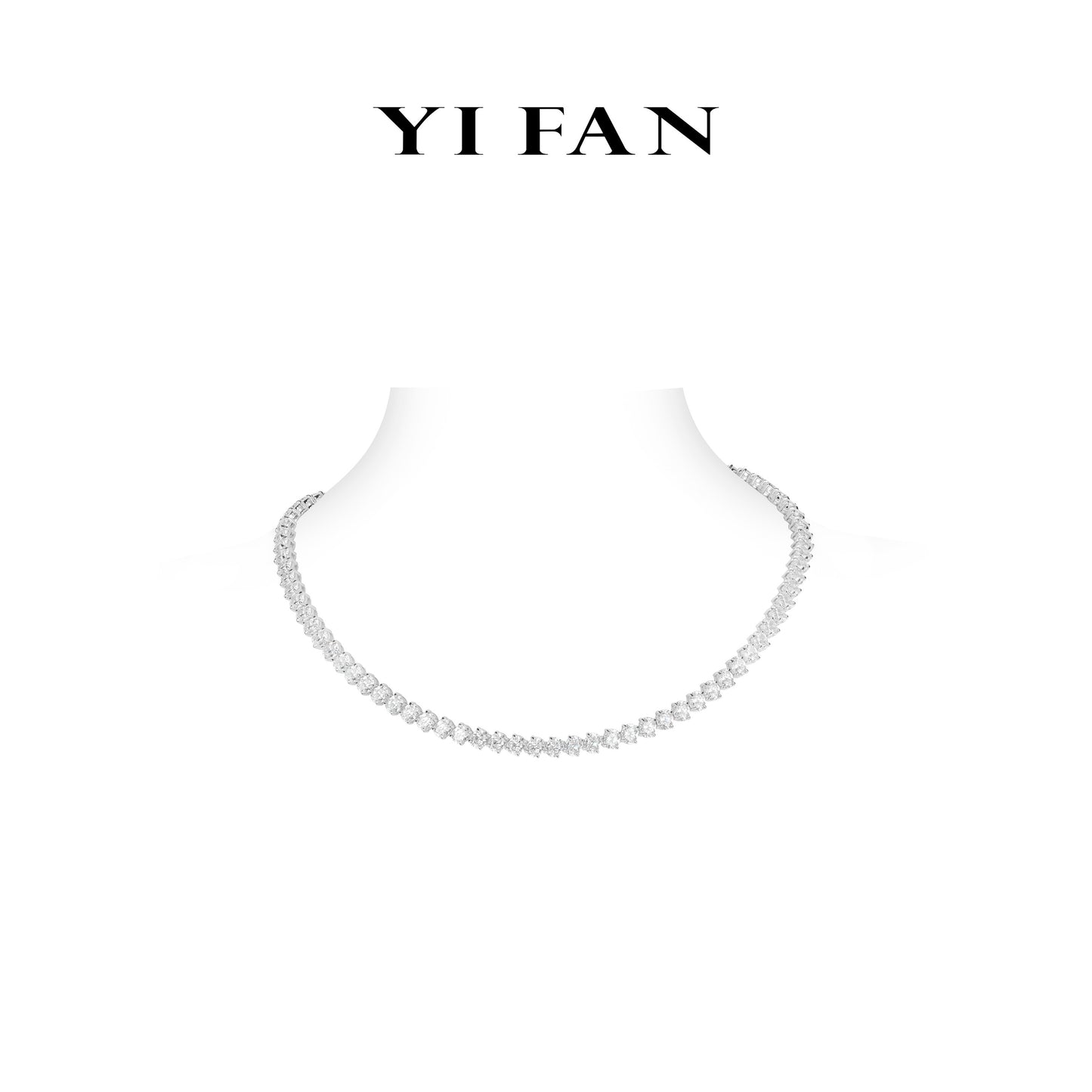 Lab Created Gemstones Small Oval-cut White Choker/Necklace #2237