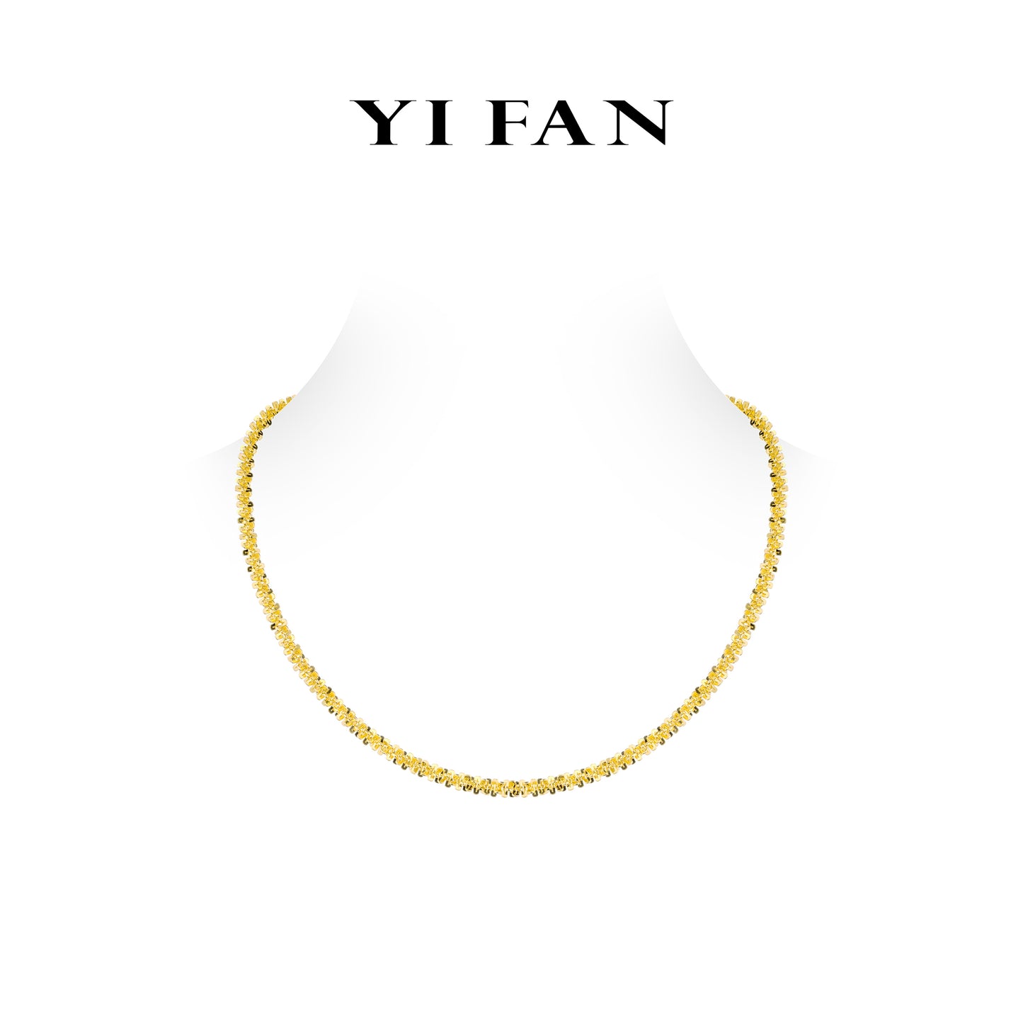 Golden time collection: "Golden Woven Milky Way" Unique Snake Chain Necklace (Unisex) #2864