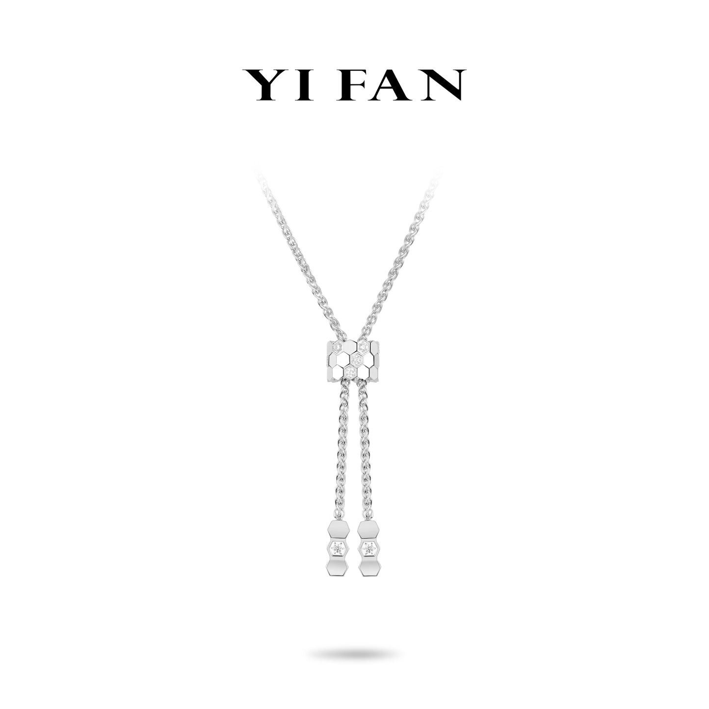 Minimalist collection: Modern"CNC Honeycomb" Unique Yshape-chain Necklace (Unisex) #2891