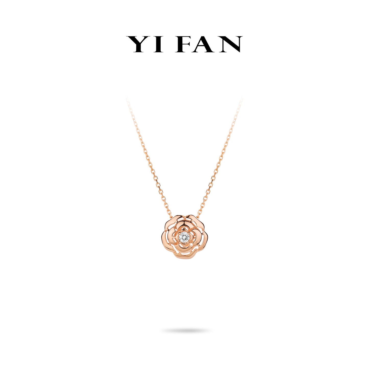 Welfare Exclusive Rose-gold Fever collection: Modern"camellia Flower" delicate Necklace #2922