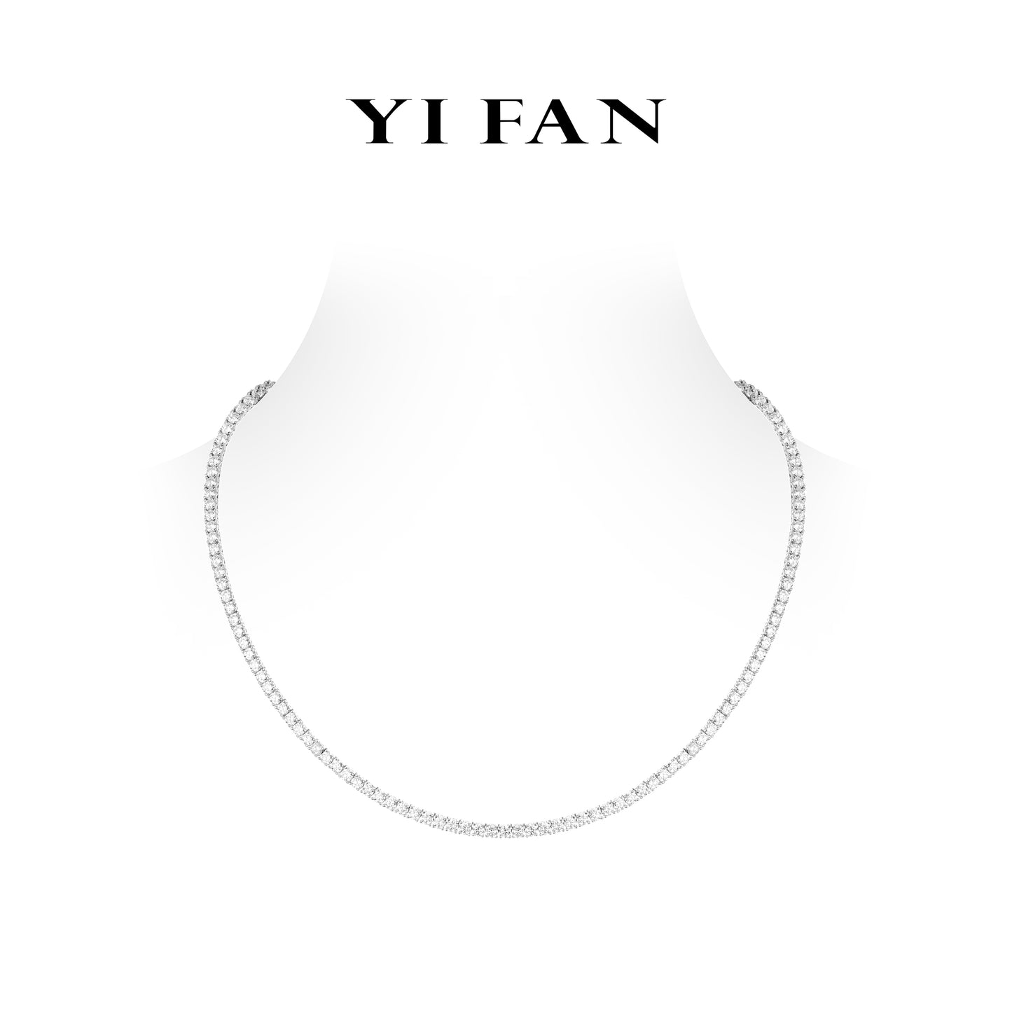 High Jewelry collection: Luxury"Brilliant Starry Sky" detailed TennisNecklace (Unisex) #2950