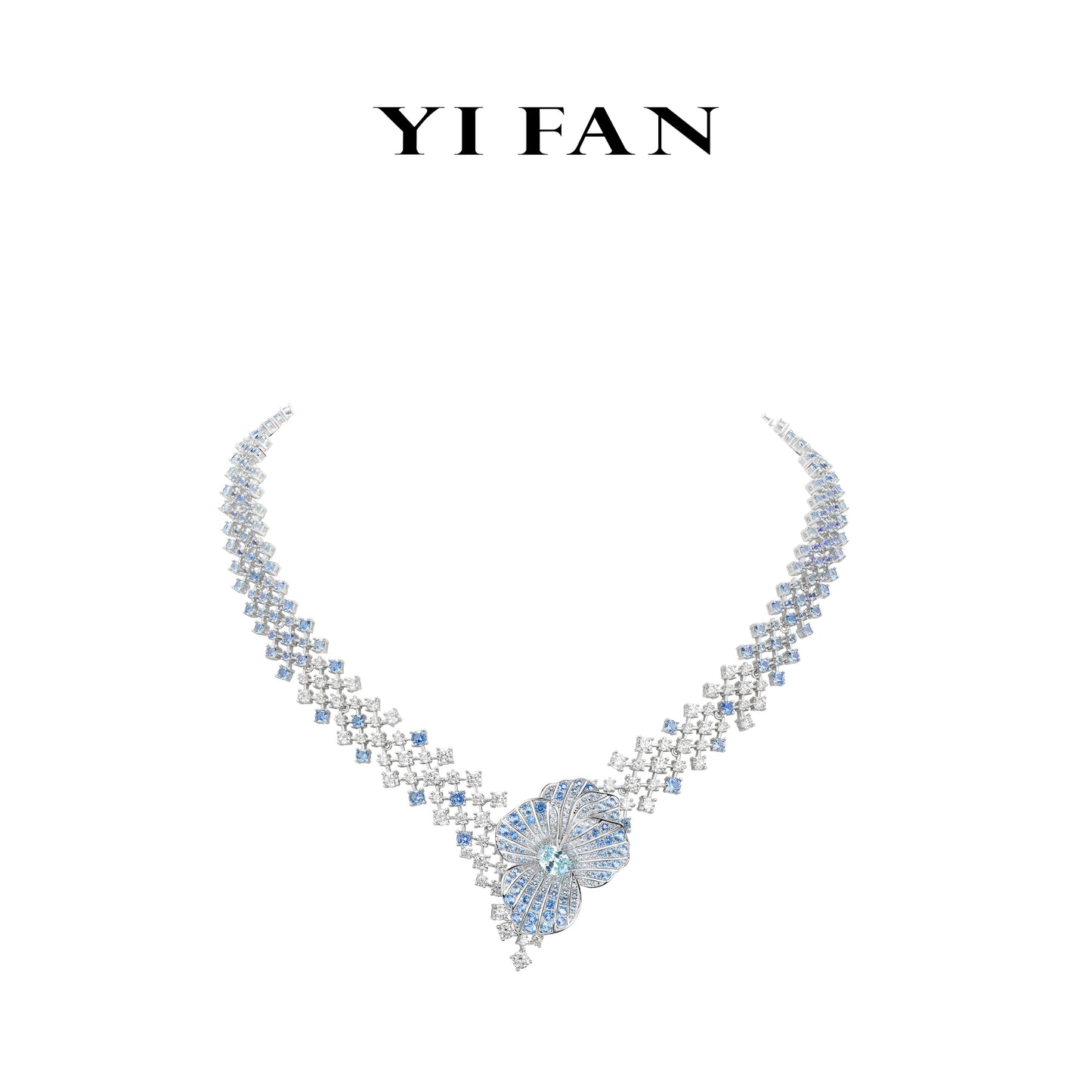 Spring collection:Lab Created Gemstones Aquamarine Necklace 925 sterling silver #2325 #12001
