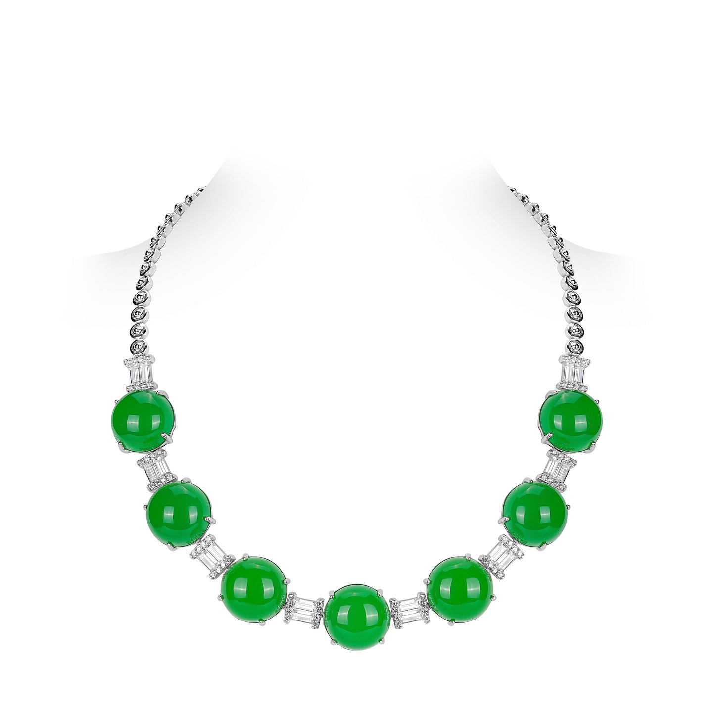 Lab Created Gemstones Designer Necklace Jade