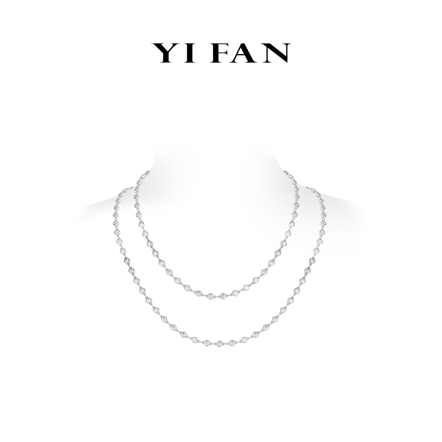 High jewelry collection: Bezel Bubble "Starry Sky" Tennis long chain #2027