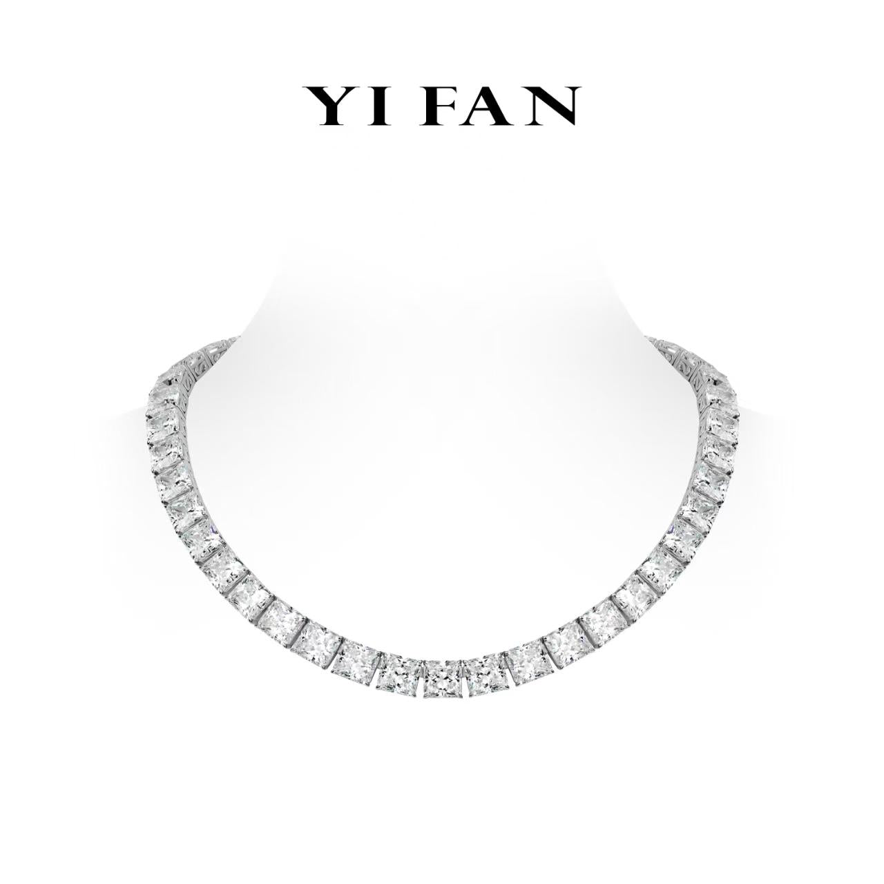 #20883 Summer Vibes collection: Modern "Luxury "Brilliant Ice-cut" detailed Necklace
